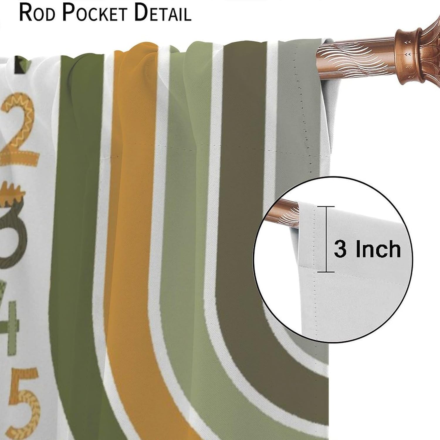 Kids Alphabet ABC Curtains, Cartoon Animal Educational ABC Number Learning Rod Pocket Drapes for Classroom Bedroom Nursery Living Room 2 Panel Sets, 72x63 Inch