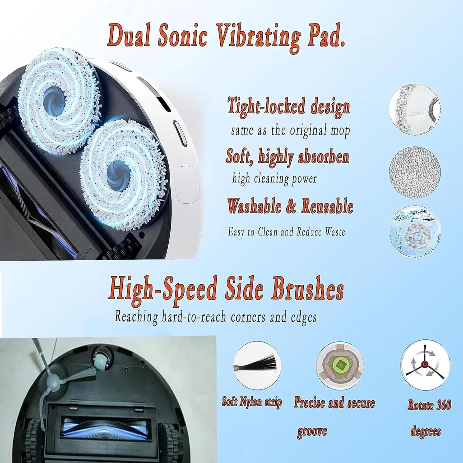 Replacement Parts for Lefant M3 Robot Vacuum Cleaner Accessories kit, 17Pcs 1 Main Brush 4 HEPA Filter 4 Mop Pad 4 Dust Bag 4 Side Brush