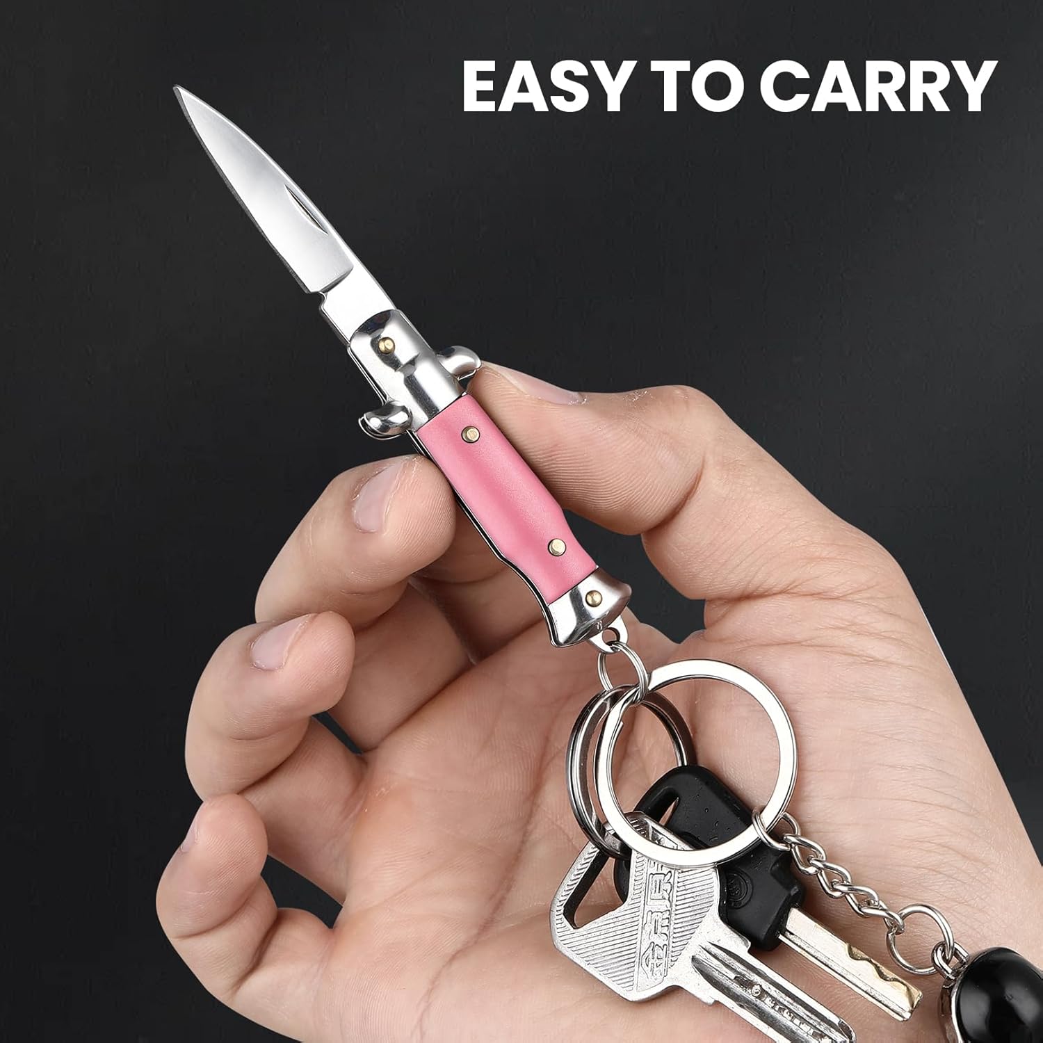 FUNBRO Small Pocket Knife, Cool Knives Box Cutter for Women (Pink)