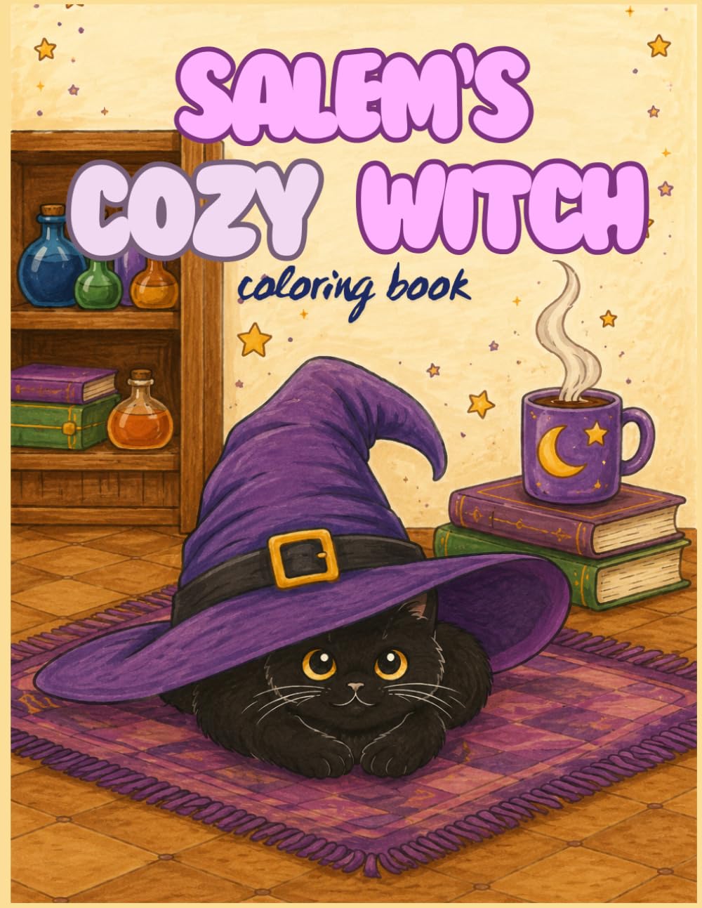 Salem’s Cozy Witch Coloring Book: Comfy Fantasy Coloring Pages for Adults and Teens