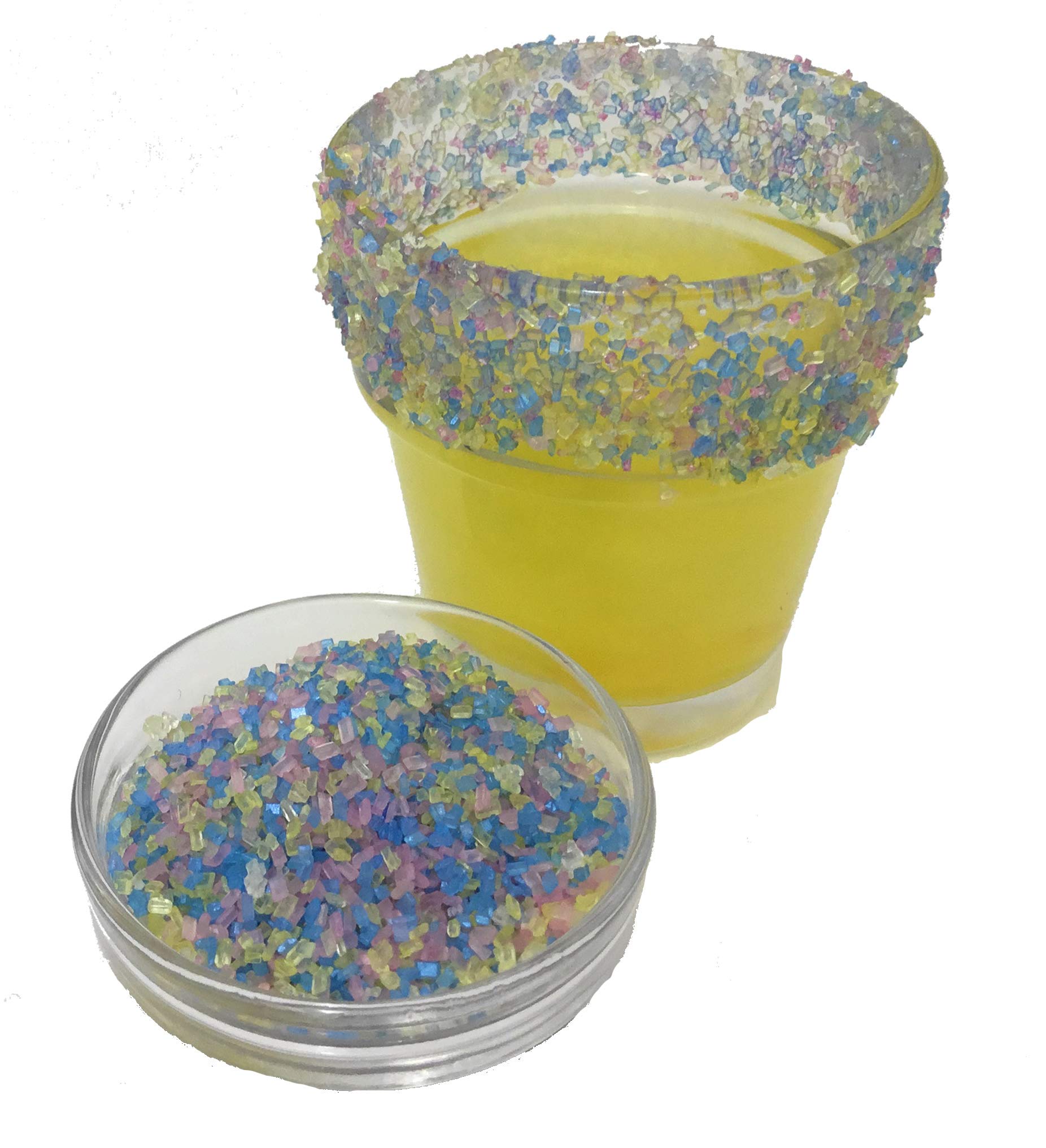 Snowy River Birthday Cocktail Sugar Mix - Kosher All Natural Pastel Colored Cocktail Rimmer and Coffee Rimmer (8oz Bag)