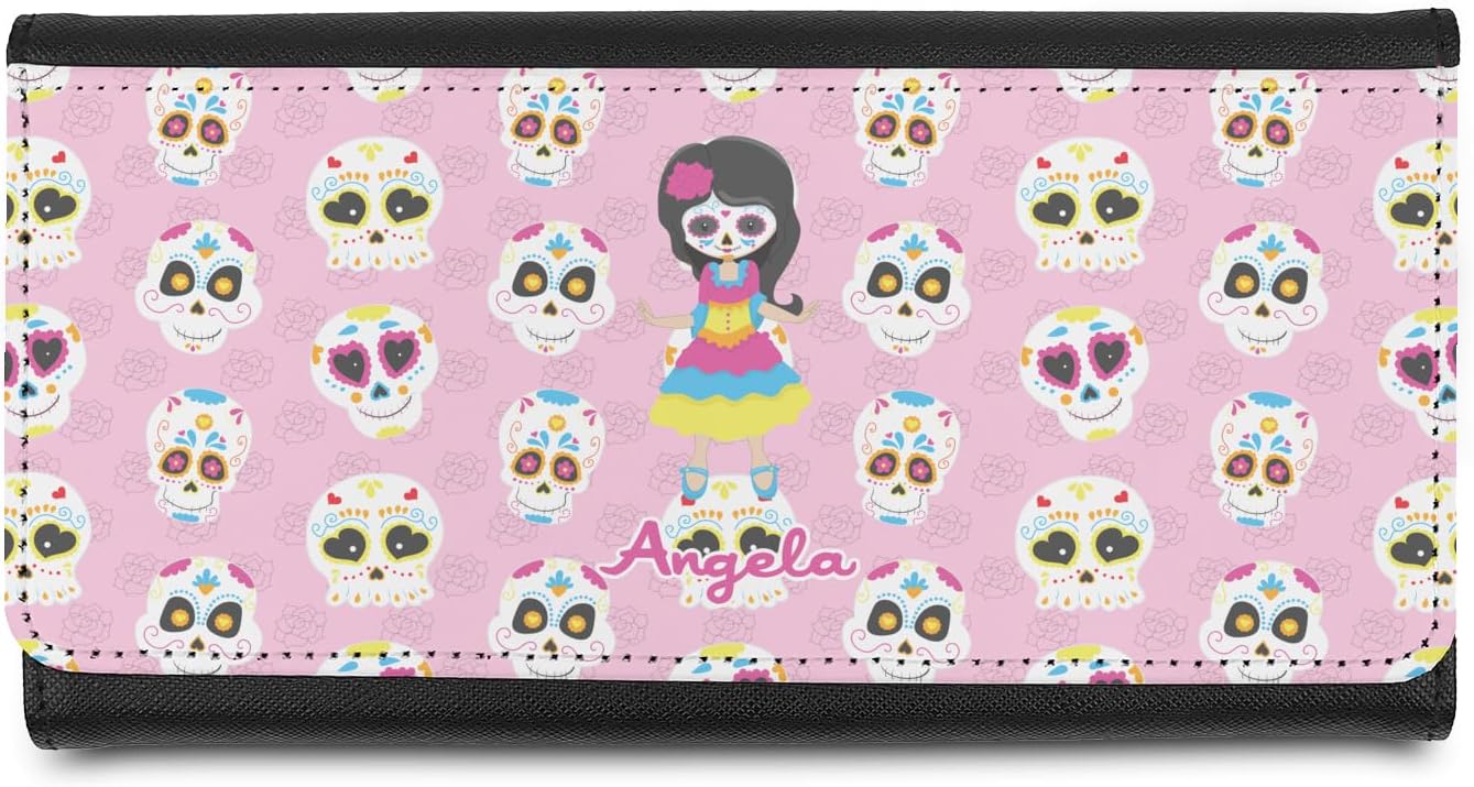 Personalized Kids Sugar Skulls Leatherette Ladies Wallet