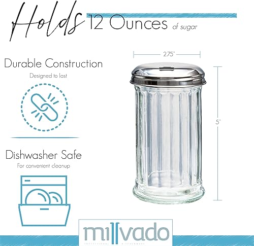 Miniatura 2 de Dispensador de azúcar, recipiente de vidrio para azúcar, vertedor de azúcar clásico de 12 onzas, azucarero