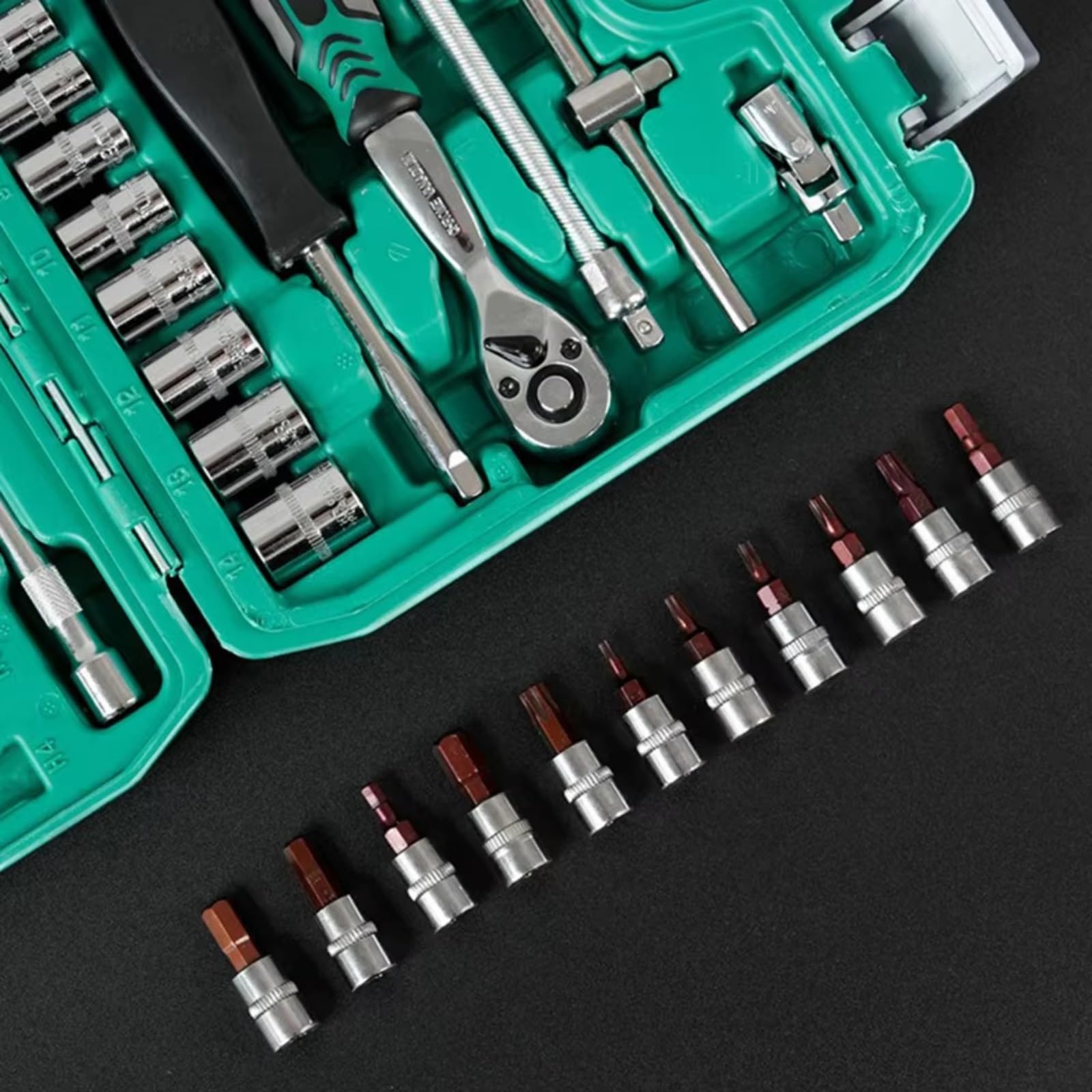 Maletín herramientas multiusos 53 Unids/set Juego Llaves Tubo Reparación Máquinas Reparación Automóviles De Rápido Herramienta De Trinquete Reversible Y Estuche