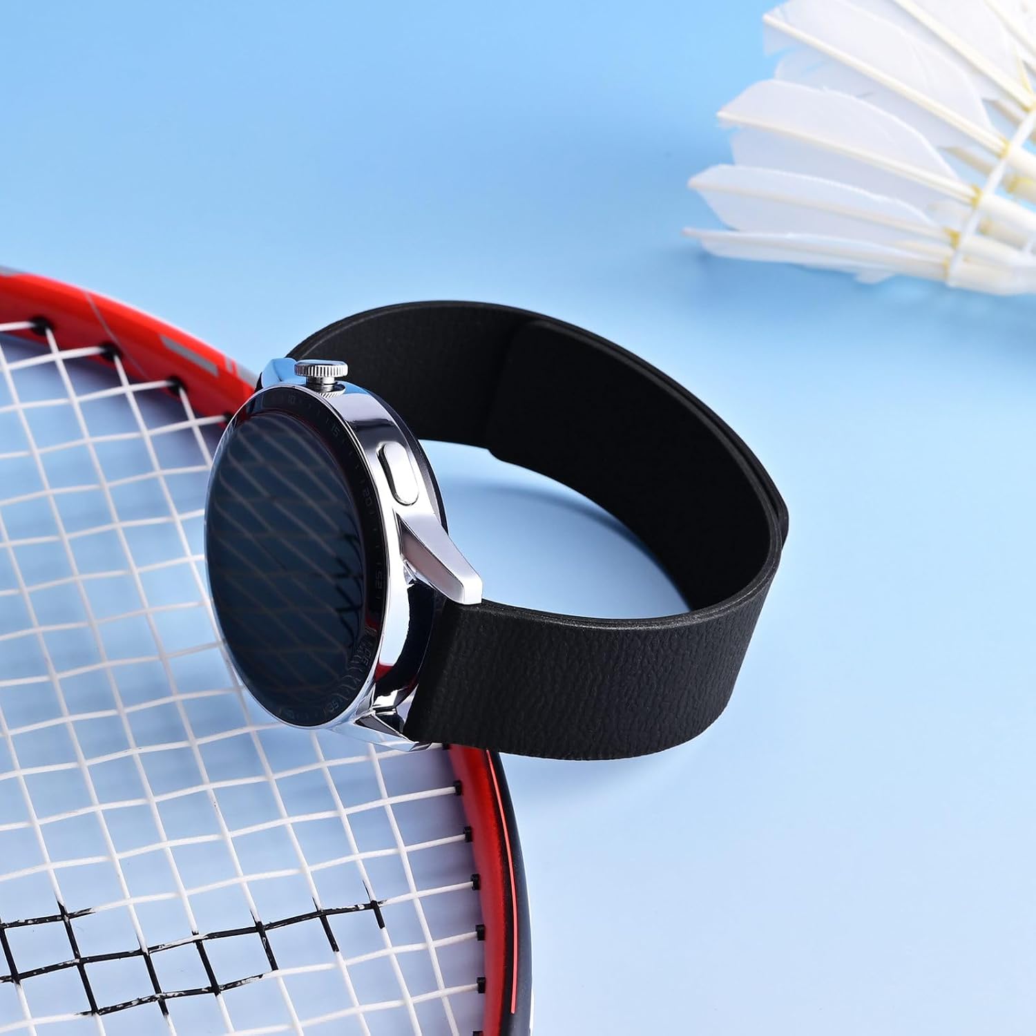 Magnetic Silicone Watch Bands, Lychee Texture, Quick Release Sporty Strap, Band Width 18mm 20mm 22mm