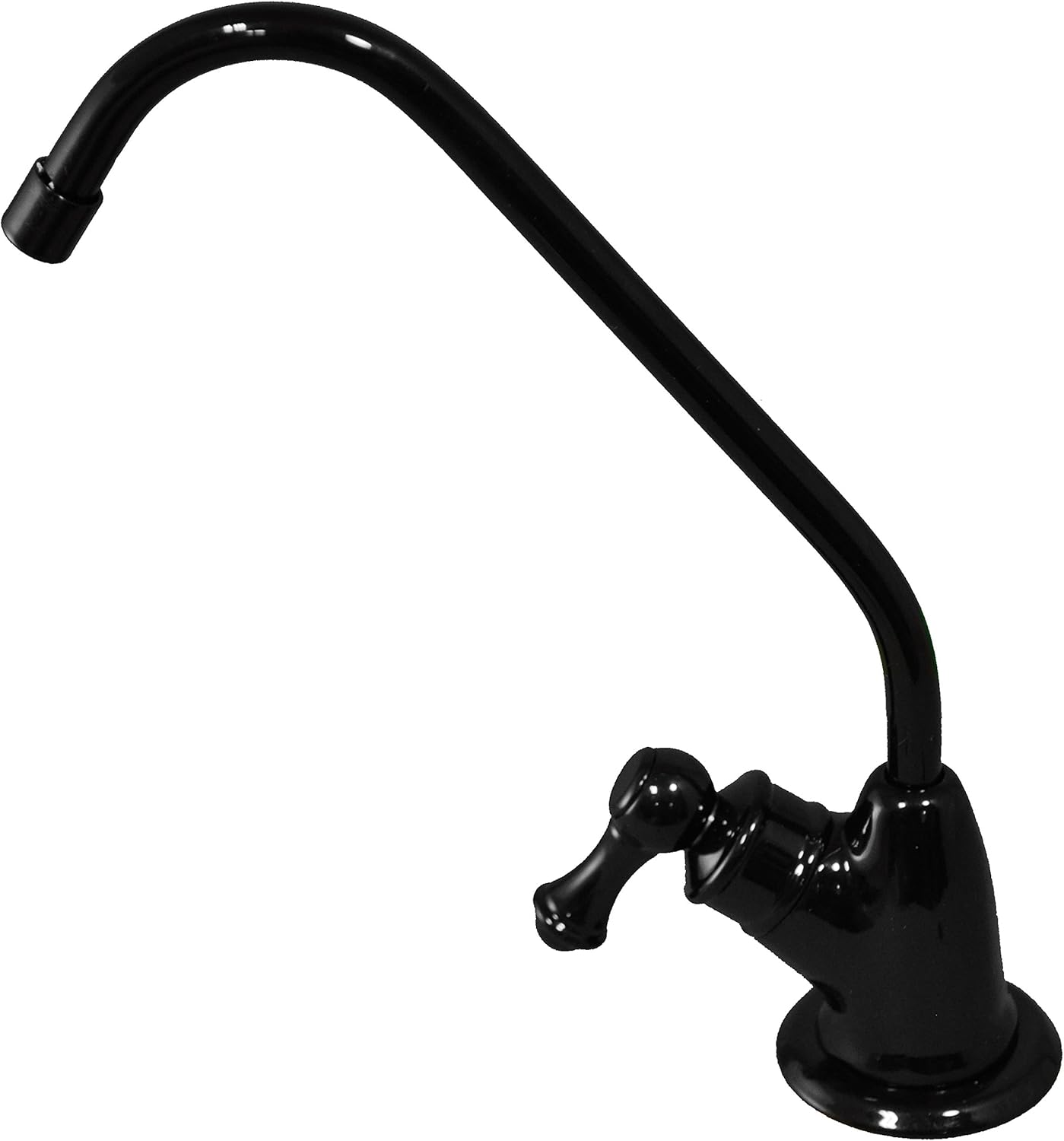 Pureteck F-07-BLK Euro Style Non Air-Gap RO Faucet for Reverse Osmosis with Quarter Turn Knob, Black