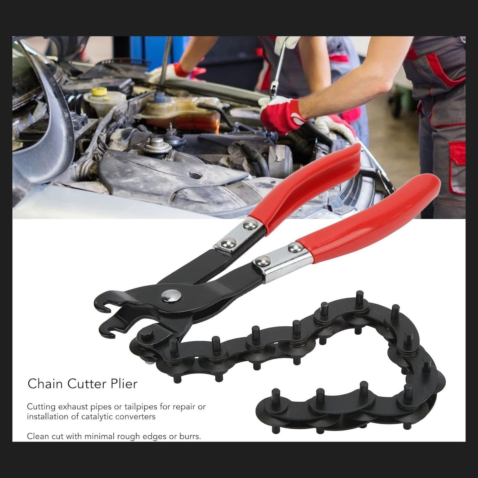 Cortador de tubos de escape con cadena, de alto rendimiento y ergonómico
