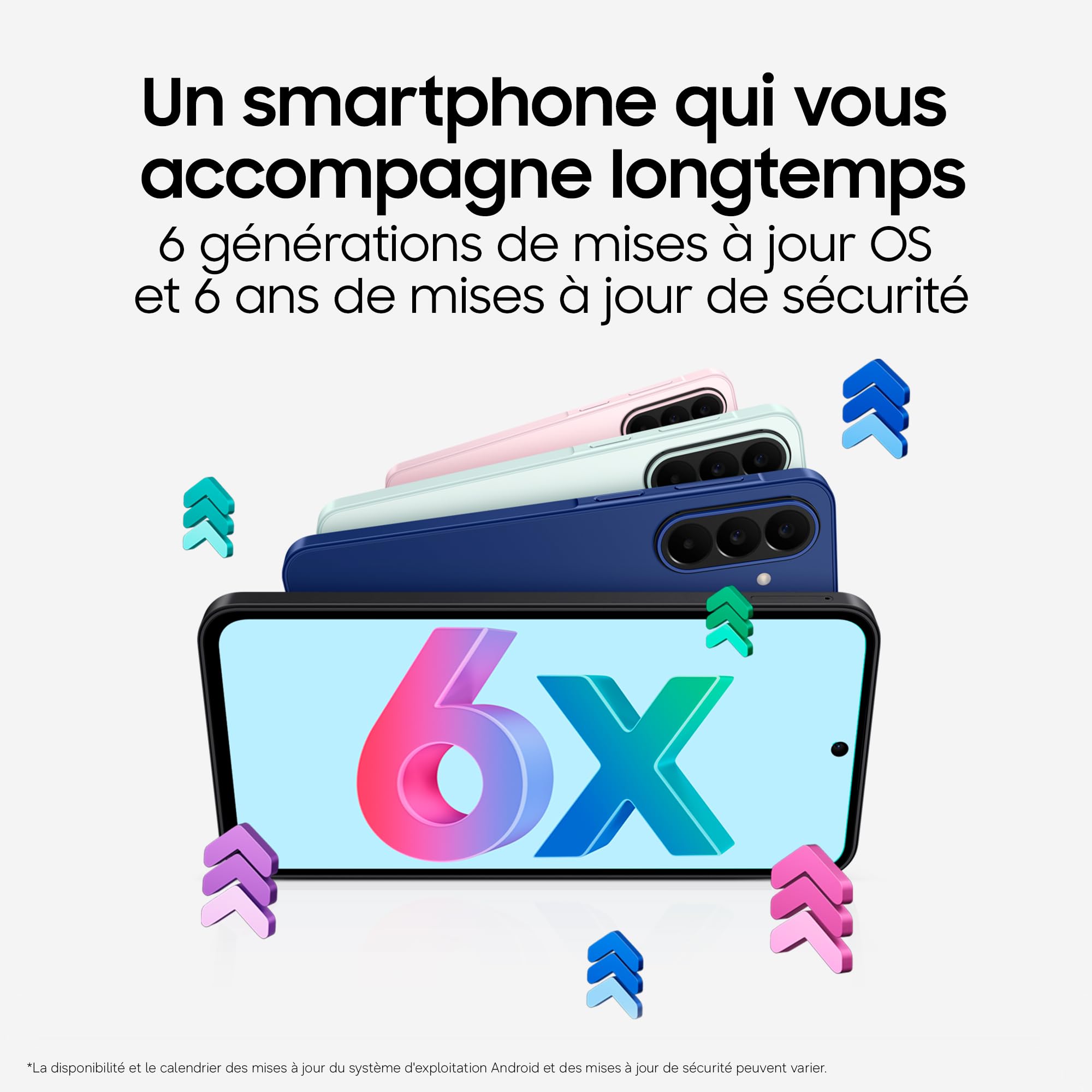 Samsung Galaxy A27 5G, Smartphone Android, 128 Go, Bleu, Version FR | Entourer pour Chercher, Effaceur d'Objet, Transcription Vocale, 3 Objectifs Photo, IP64, Batterie 5000 mAh, 6 générations OS