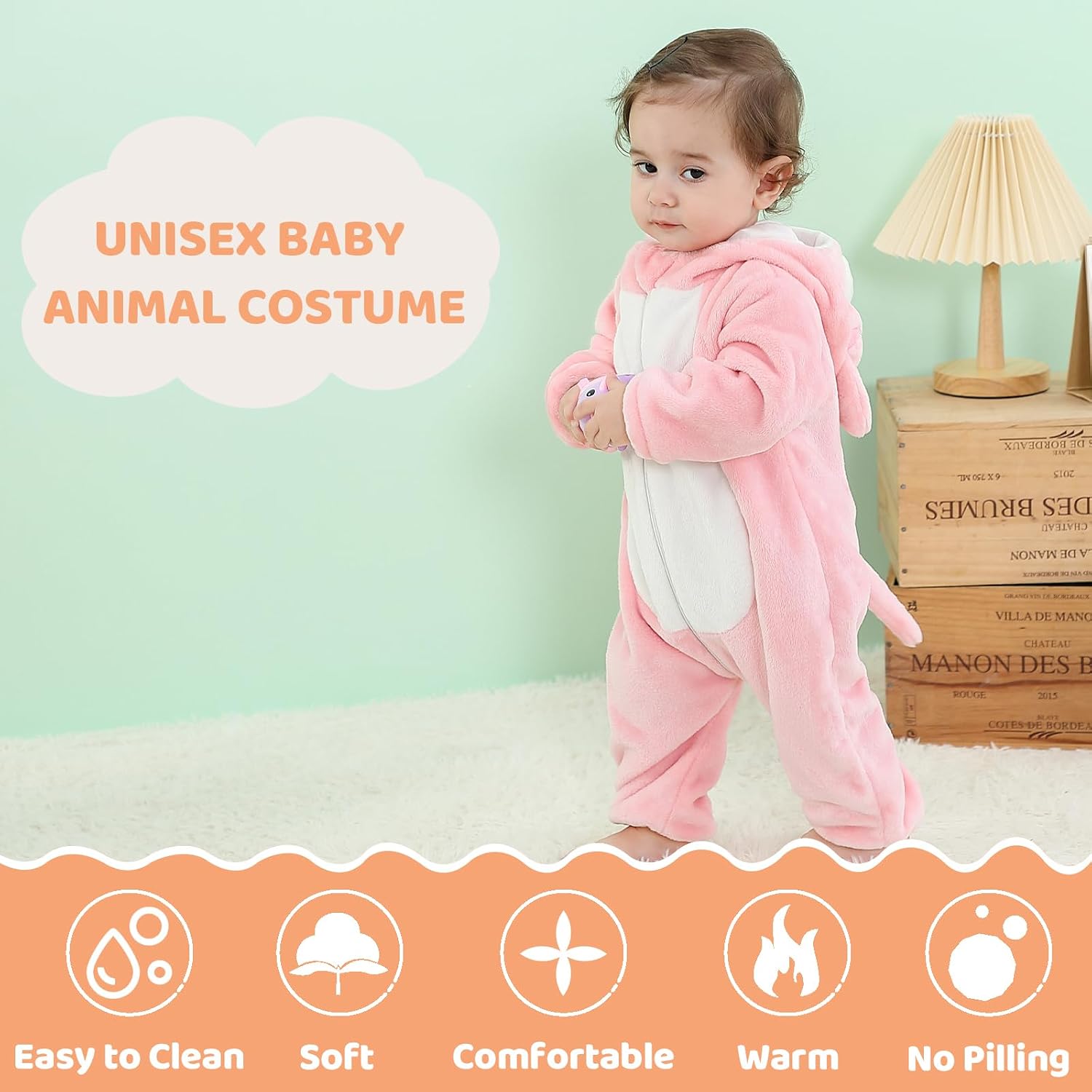 Baby Animal Costume Kids Toddler Infant Hooded Romper Jumpsuit Halloween Cosplay Outfits