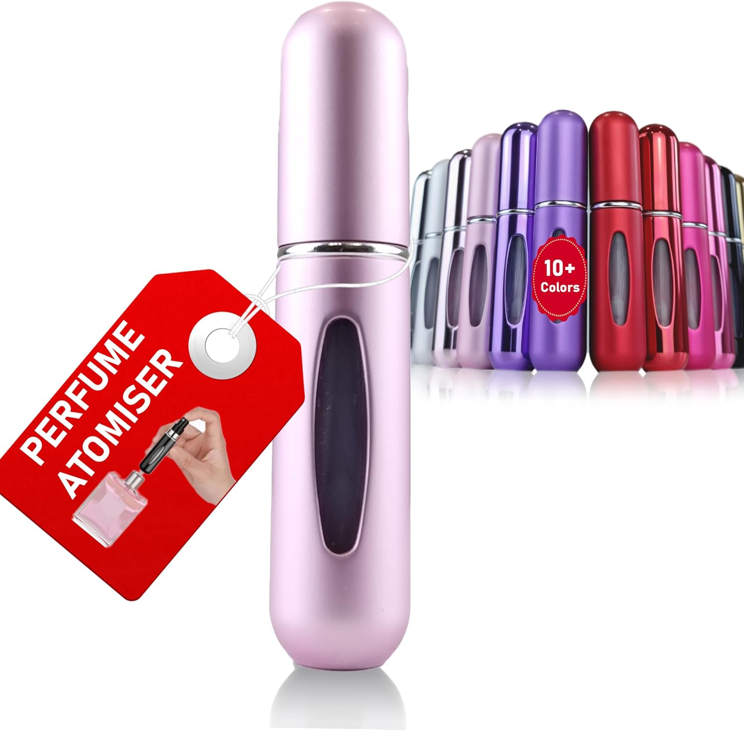 Parfum verstuiver navulbare parfum reisfles verstuiver spuitfles 5 ml en 15 kleuren het beste voor reizen, feest of werk (lichtroze (mat))
