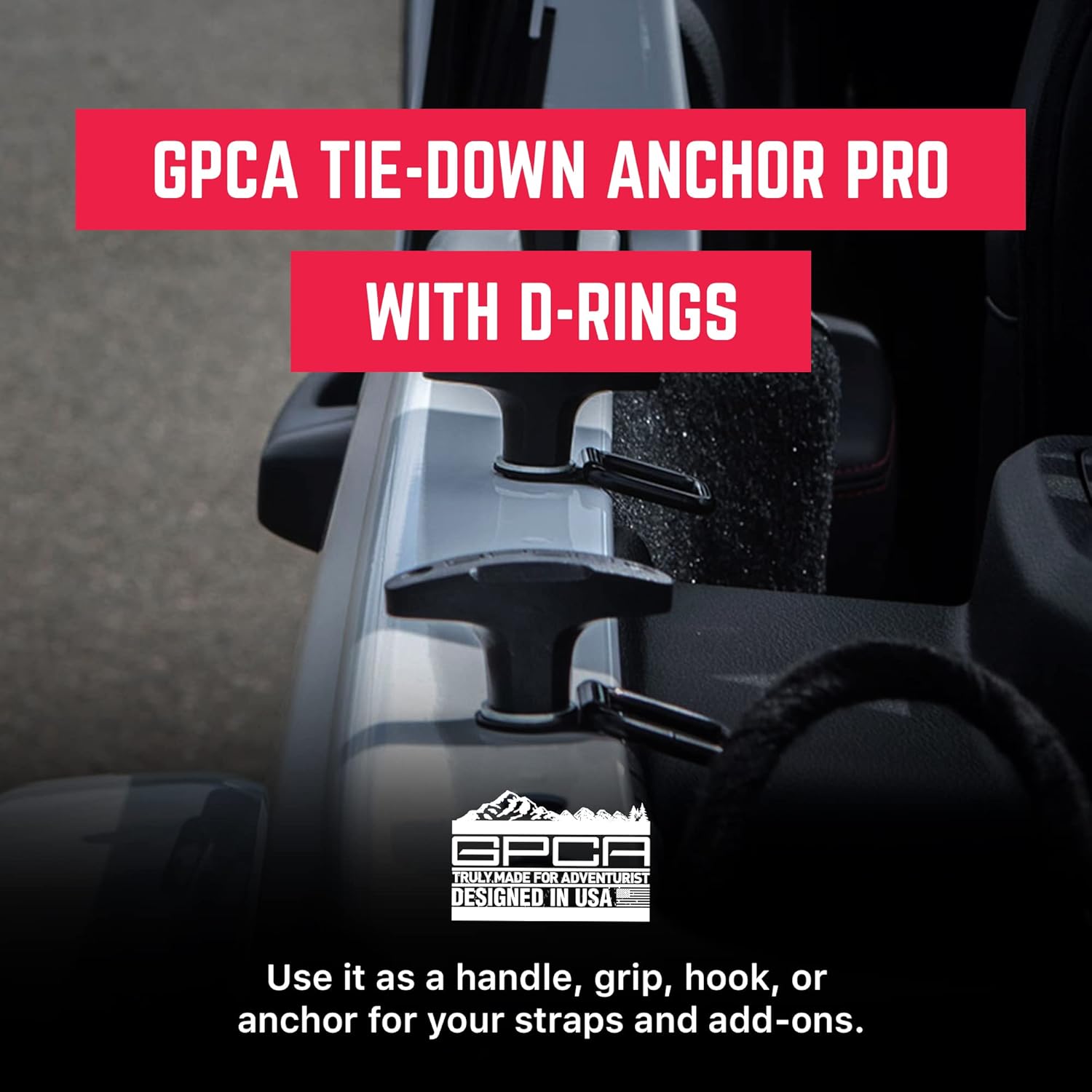 GPCA - Quick-Release Tie Down Anchors D-Ring Set W/Screw Nuts, Top Removal Lift, Jeep Wrangler Accessories for 4xe, JL, JK and 2007-2025 Models, Hard top Removal Cargo Tie Downs & Hooks 6 pack (black)