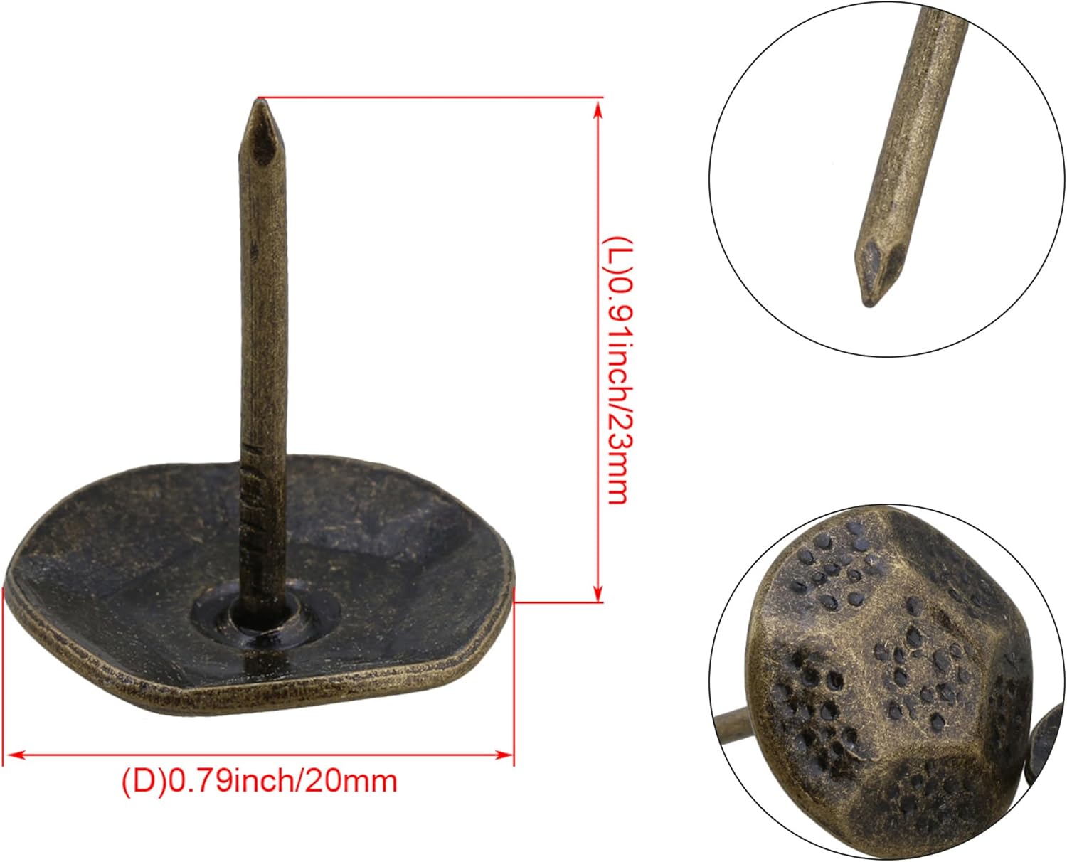 50 Pcs 20x23mm Round Head Furniture Tacks Round Tacks Studs Furniture Accessories for Cabinet Hardware