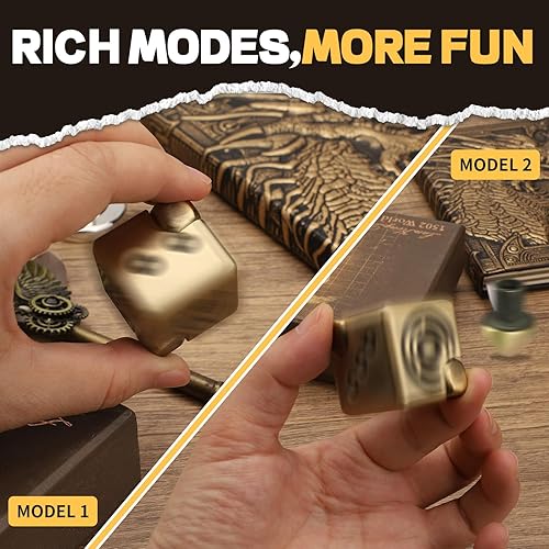 Miniatura 3 de Cubo infinito de metal Fidget Spinner para niños y adultos, dados magnéticos 2 en 1, juguetes de mano para enfocar el dedo, juguete giratorio de