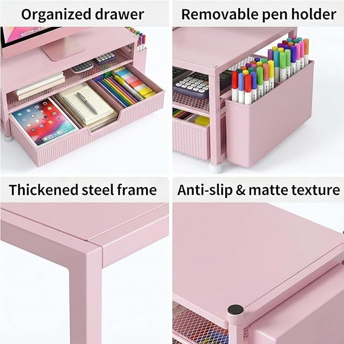 Organizador de escritorio ECOLOVI con soporte para monitor y accesorios miniatura 4