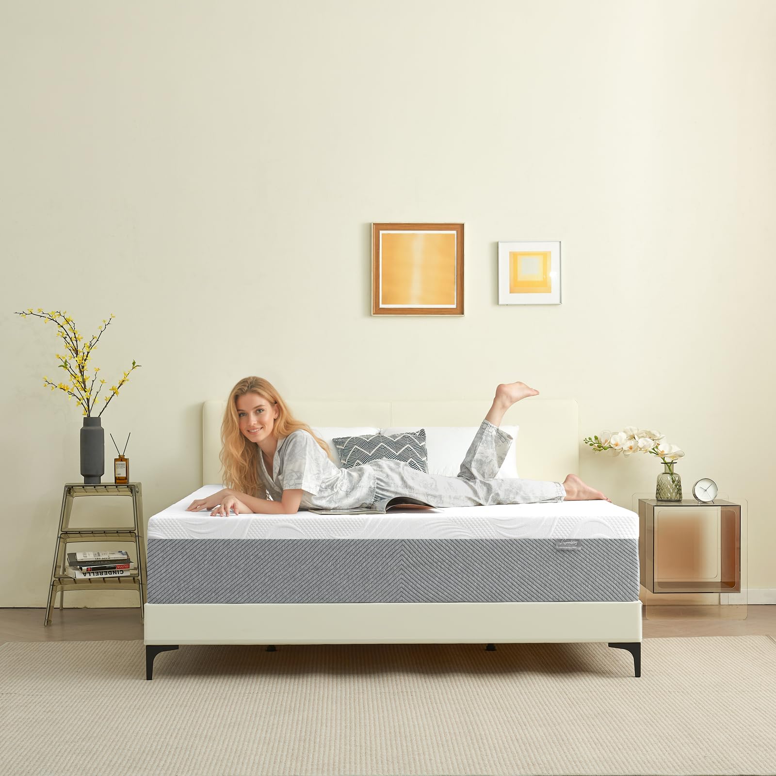 Lynnbery Matelas 180x200 cm, Matelas en Mousse Forme, 20 cm d'épaisseur