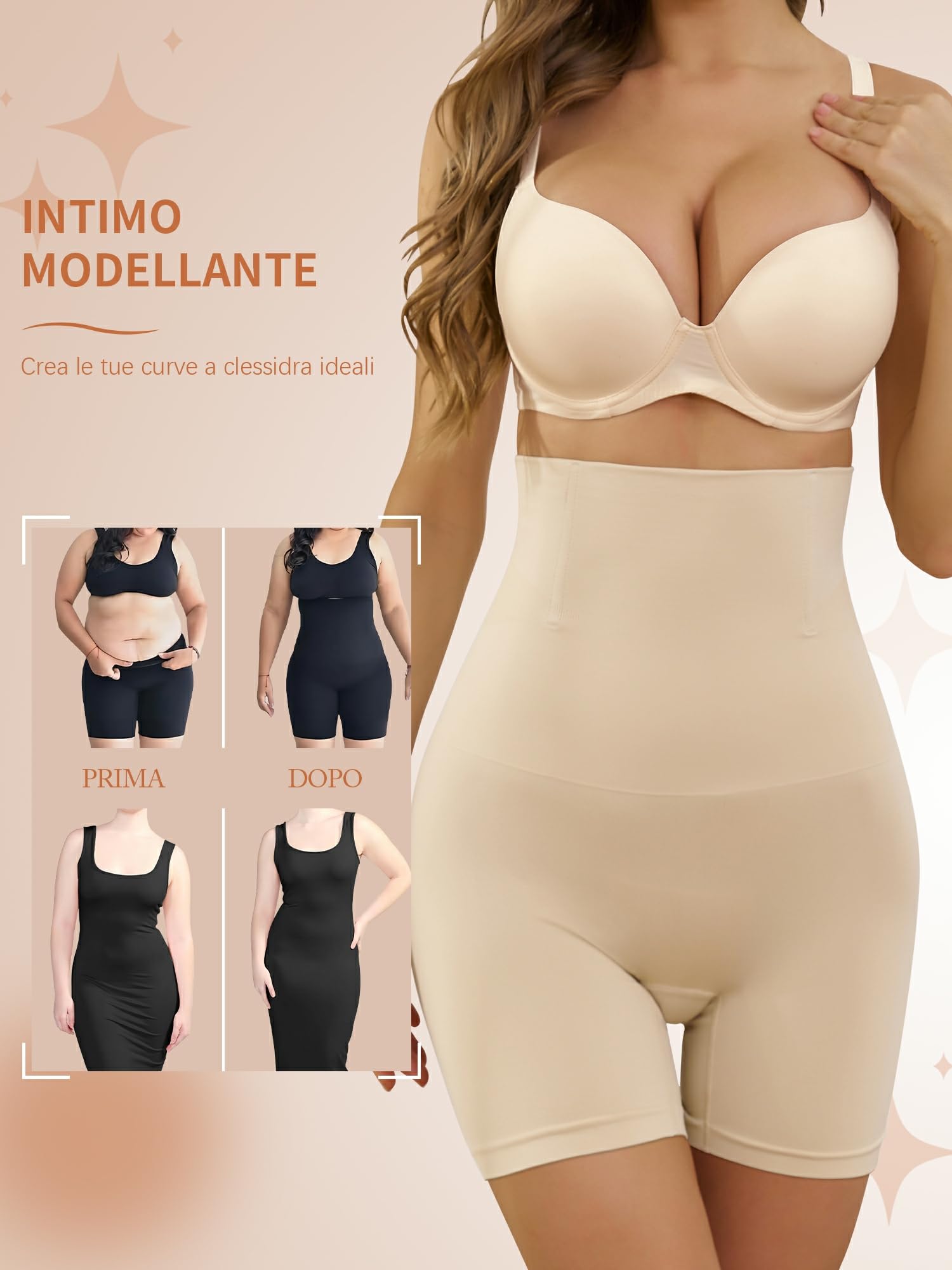 Guaina Contenitiva Donna Pancia Piatta,Pancera Contenitiva Donna a Gamba Lunga,Mutande Contenitive Modellanti – Intimo Push Up Post Parto,Tessuto Elastico e Traspirante
