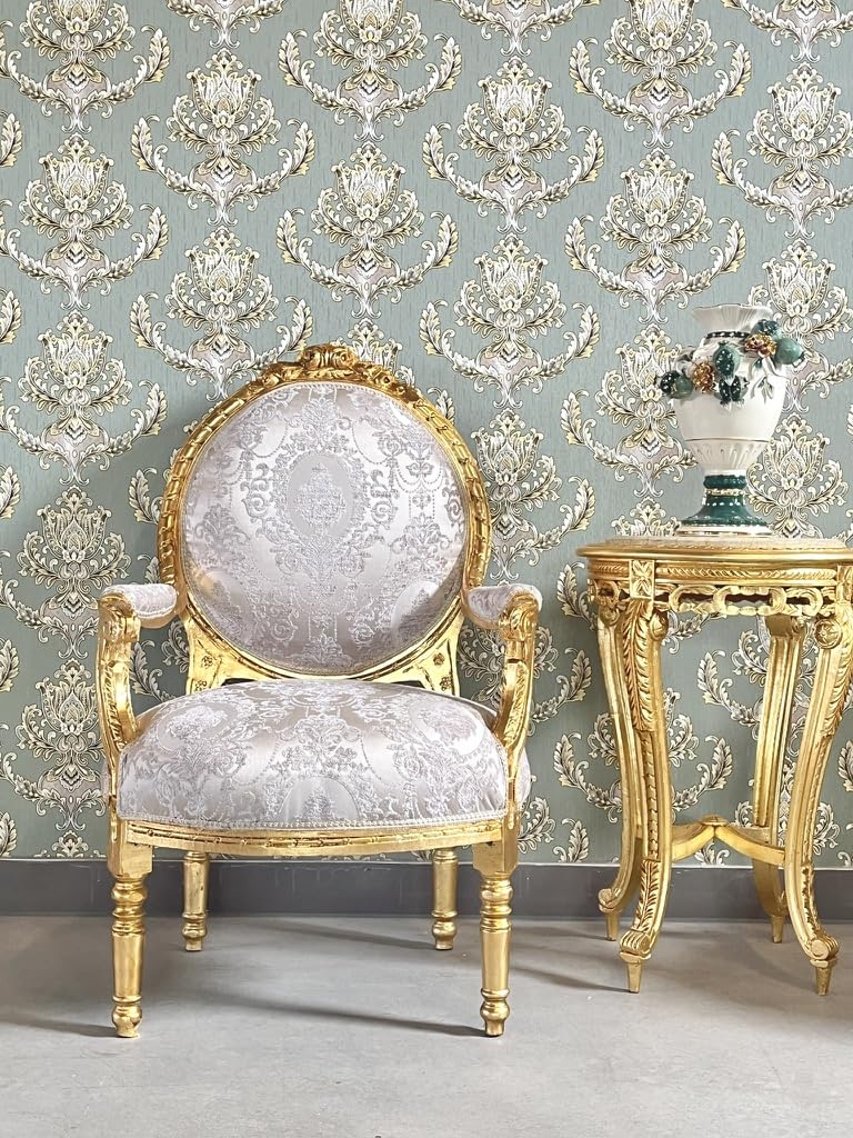 CasAmin Home & Living Ensemble de canapés de salon dorés, style rétro, baroque, rococo, pour salon, décoration d'intérieur pour hôtel et salon