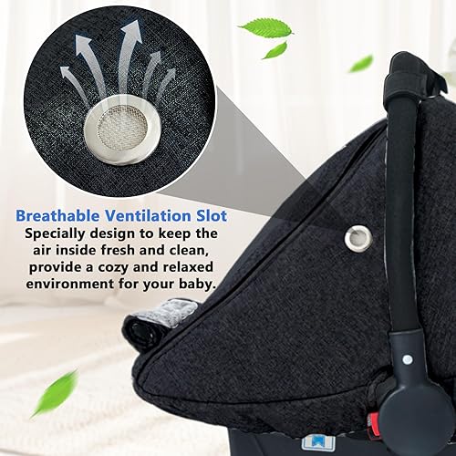 Miniatura 3 de Fairy Baby Funda de asiento de automóvil de invierno para asiento de automóvil con ventana de malla (negro), fundas de asiento de automóvil cálidas