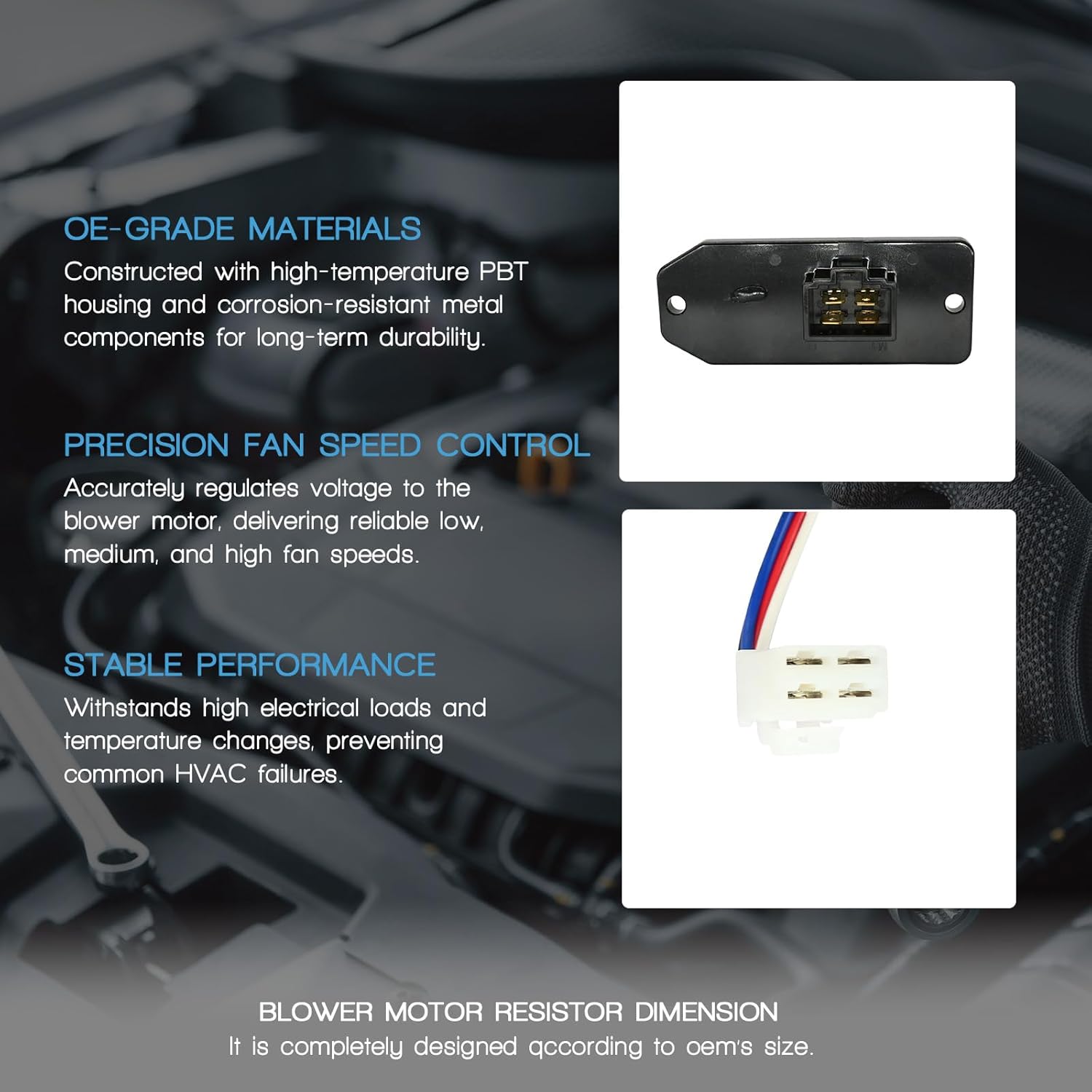 HVAC Blower Motor Resistor with Wire Harness Compatible with Toyota Tundra 2000 2001 2002 2003 2004 2005 2006 Relpace 973-139 871380C010 JA1300