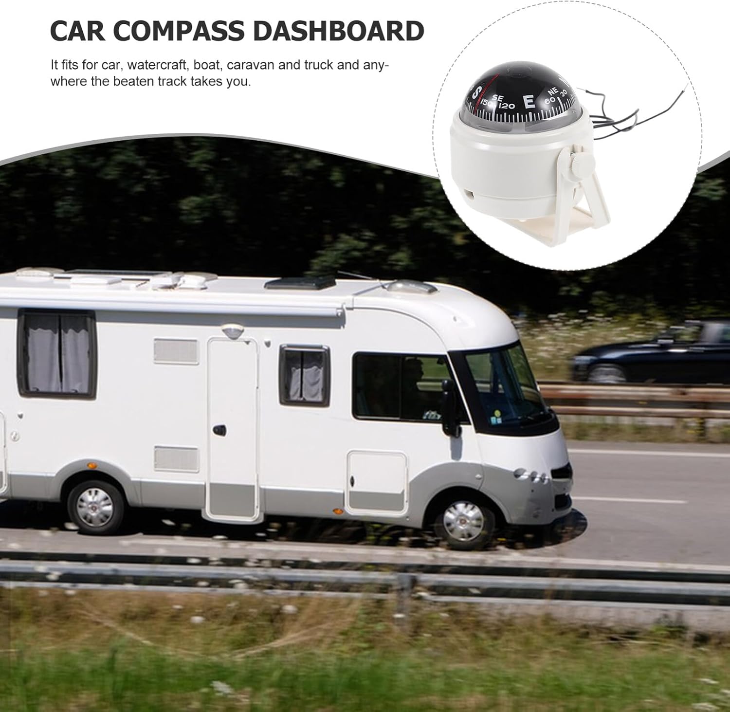 Sosoport Car Compass Magnetic Angle Precision Dashboard Compass for Cars Boats and Trucks Easy Installation for Outdoor Navigation
