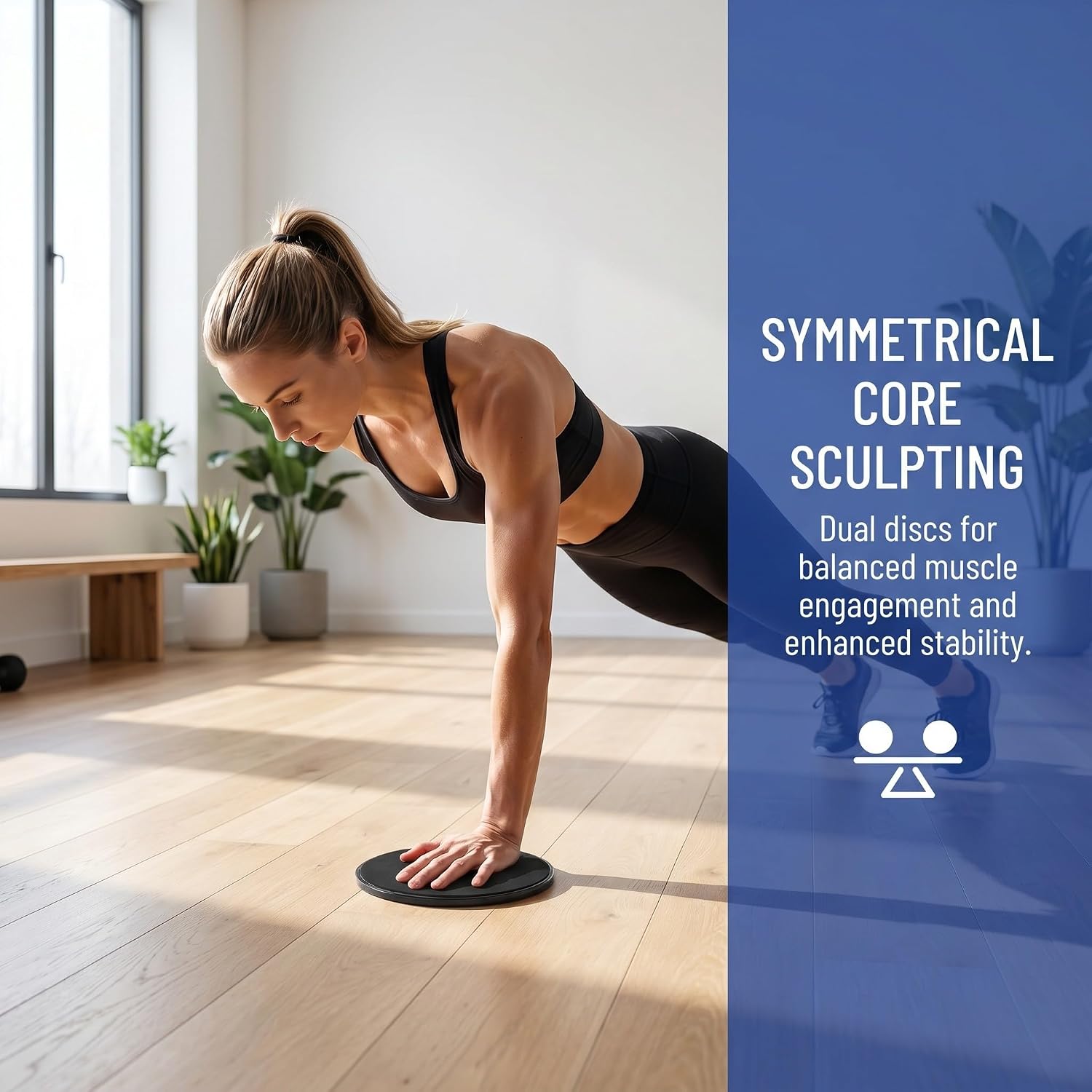 2 Pairs Core Sliders for Workout Foldable Rounded Pilates Sliding Discs Made of Sturdy Pp Material, Easy Storage, for Indoor Settings and Home Gym Exercises