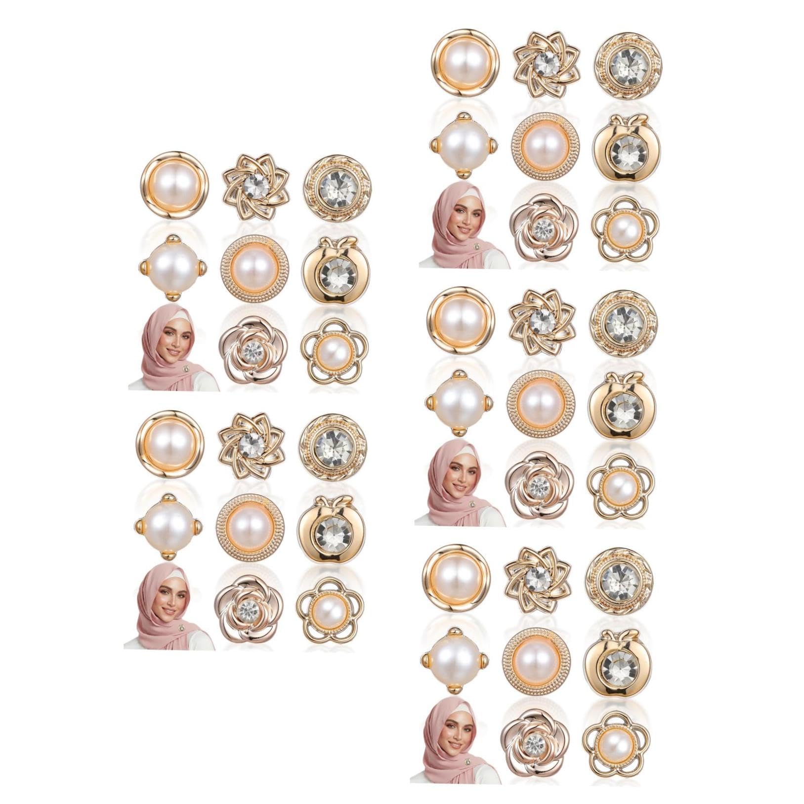 STOBOK 5 Sätze Stift Hijab Magnete Kopftuch Magnete Magnetschmuck Knöpfe Nadel Magnetverschlüsse Nähnadeln Schneiderei Email Pin Babynadeln Schalnadeln Knopfverschluss Metall 8 Stücke * 5
