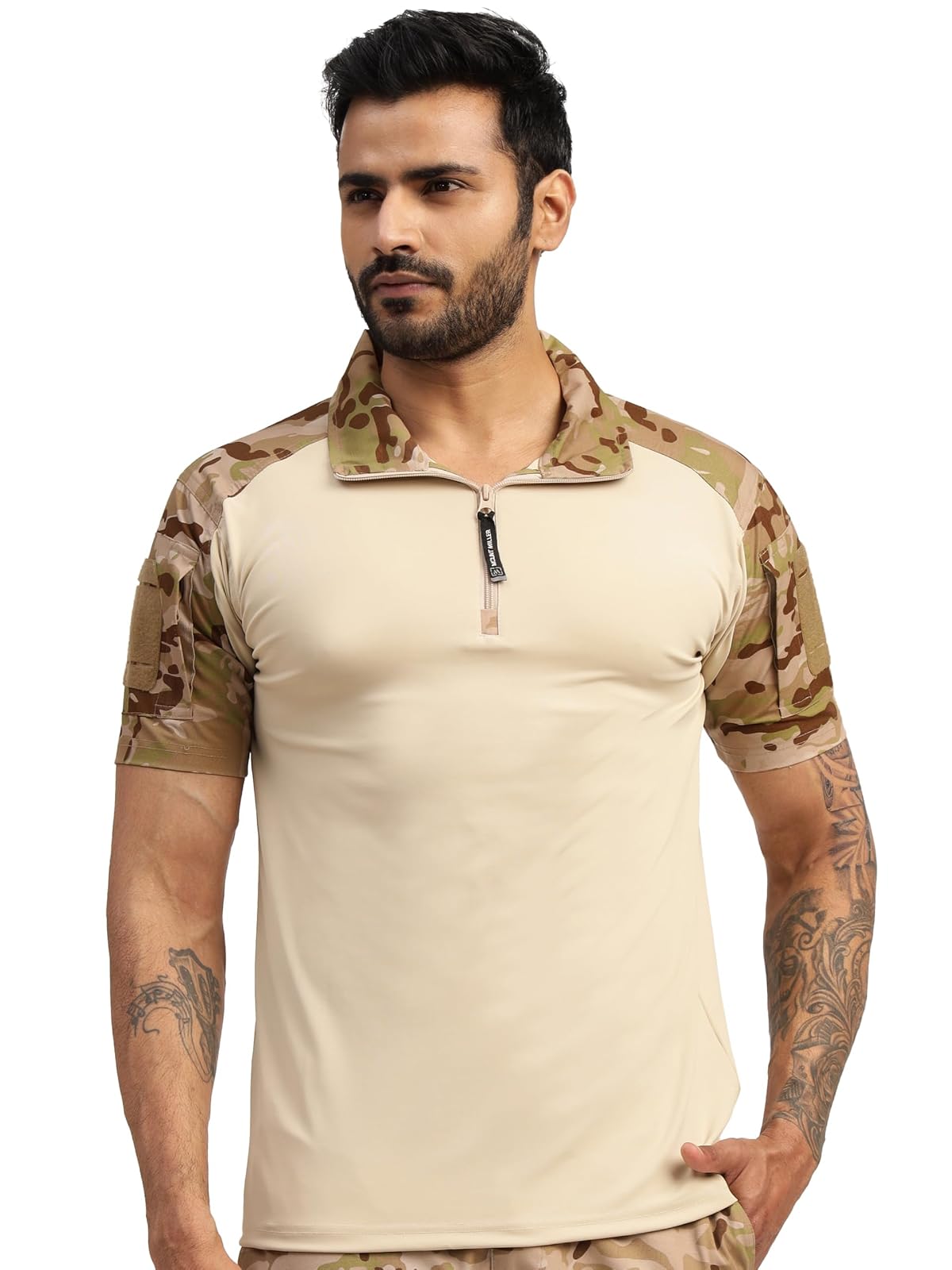MOUNTMILLER Men's Short Sleeve Ripstop Tactical Polo T-Shirt | Anti-Odor |