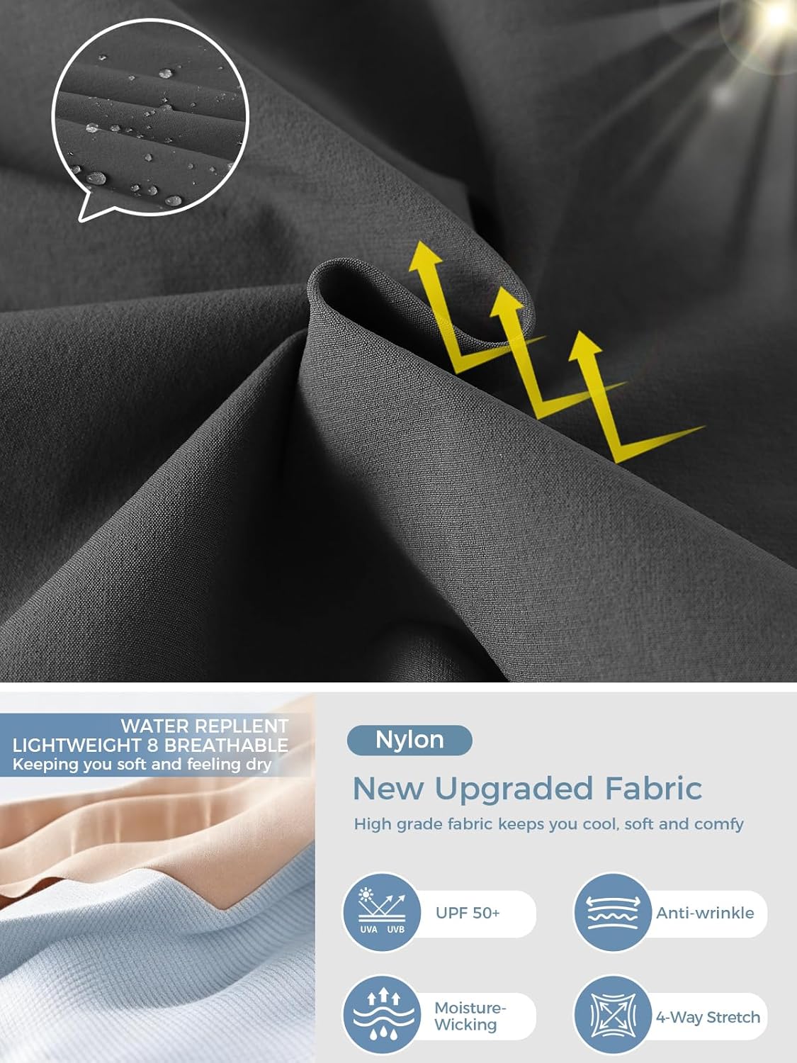 Golf Pants Men Quick Dry Stretch Lightweight with 5 Pockets Water-Resistant Classic Fit Work Business Dress Pants