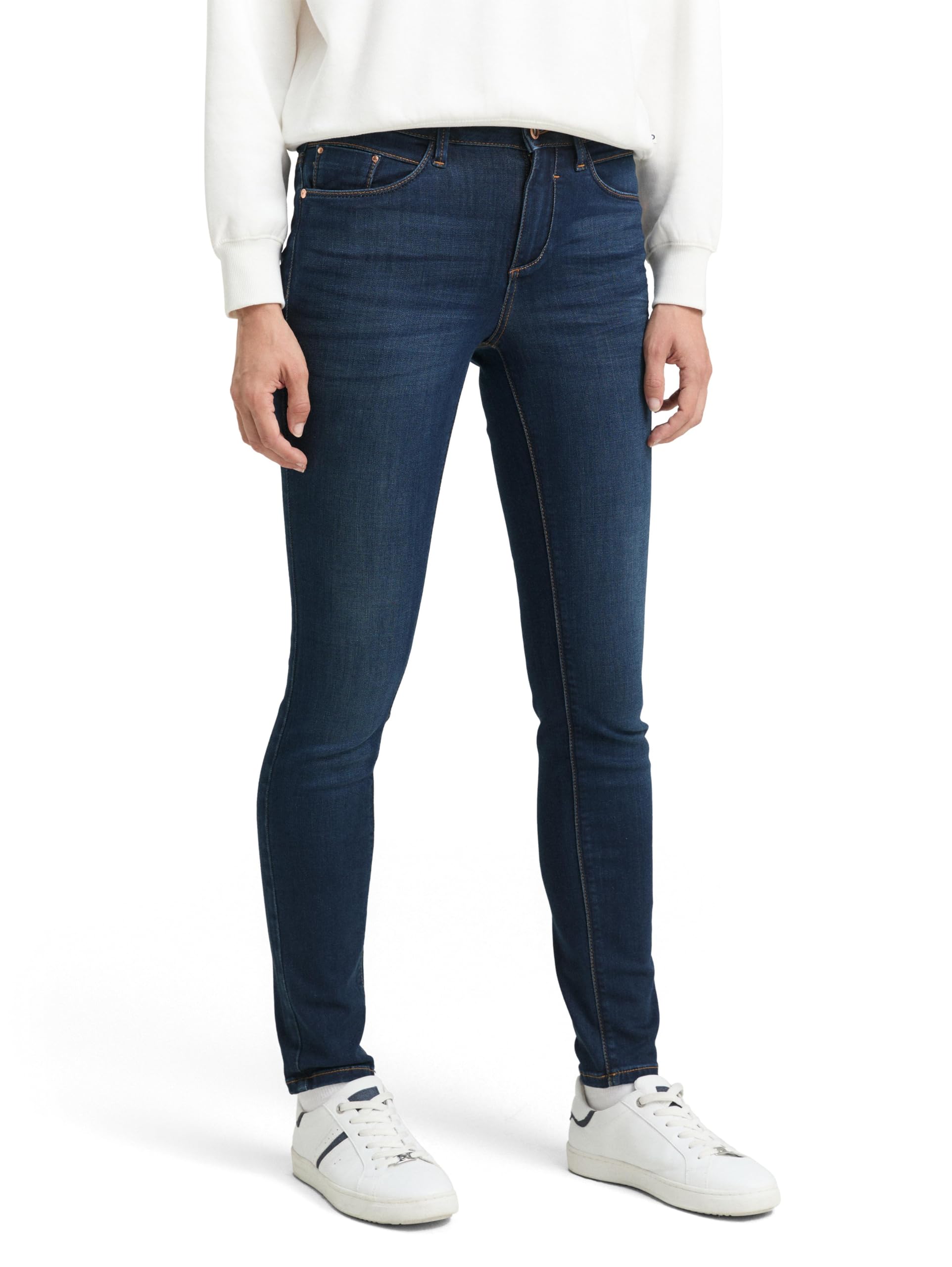 TOM TAILOR Ladies Jeans 202212 Alexa Skinny, 10282 - Dark Stone Wash Denim, 28W / 32L