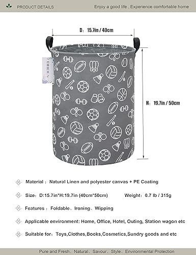 Miniatura 2 de Canasta Onoev de lavandería, plegable, redonda, de lona, para guardería, adecuada para niños, oficina, dormitorio, ropa, almacenamiento de juguetes