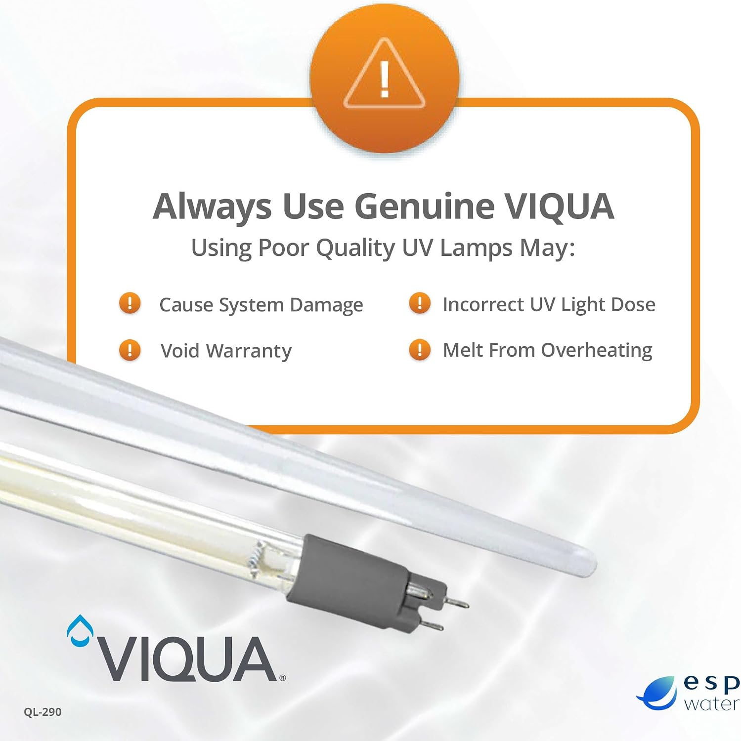 Viqua QL-290 UV Lamp and Sleeve Combo Kit for Systems SHF-290 and SHFM-290 Models, Genuine OEM Part