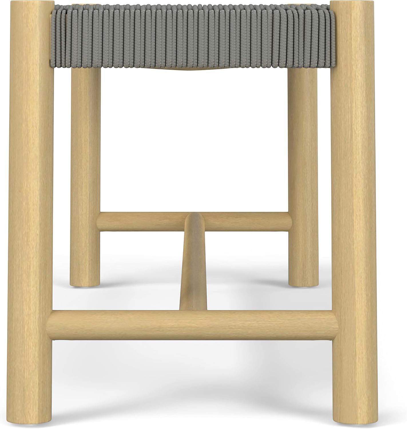 SIMPLIHOME Dahlia SOLID ACACIA WOOD 18 inch x 46 inch Contemporary Outdoor Indoor Bench in Grey for the Garden