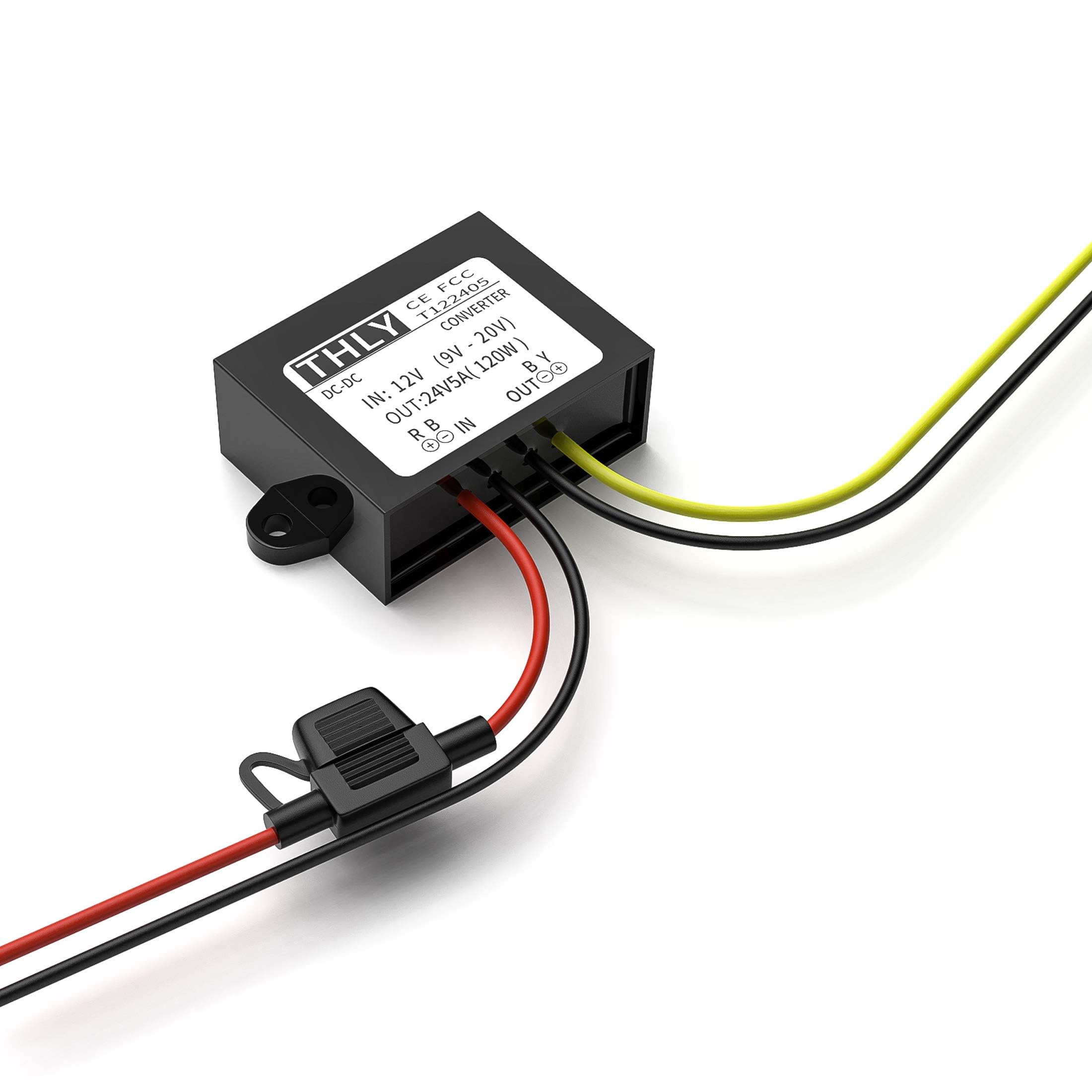 Amazon.co.jp: 12v 24v 変換の昇圧コンバーター、ヒューズ付き防水、DC