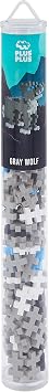 Plus-Plus - Construction Building Toy, Mini Maker Tube - 70 Piece - Gray Wolf