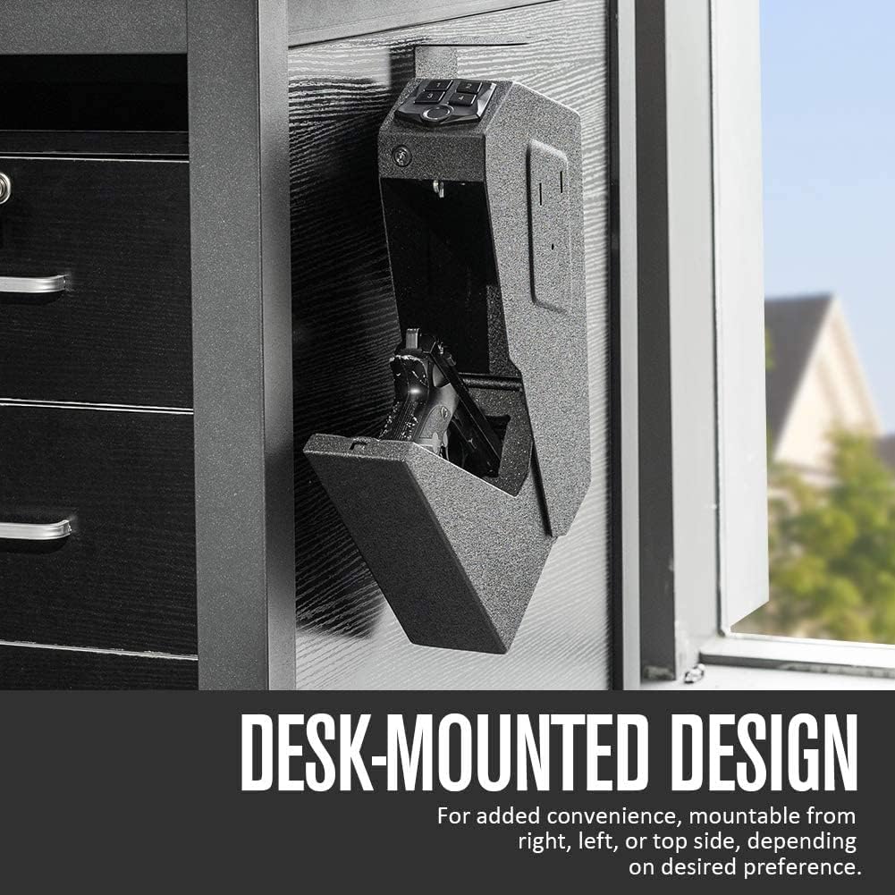 RPNB Mounted Gun Safe with Auto Open Lid Biometric Fingerprint Lock, California DOJ Certified Handgun Safe : Sports & Outdoors