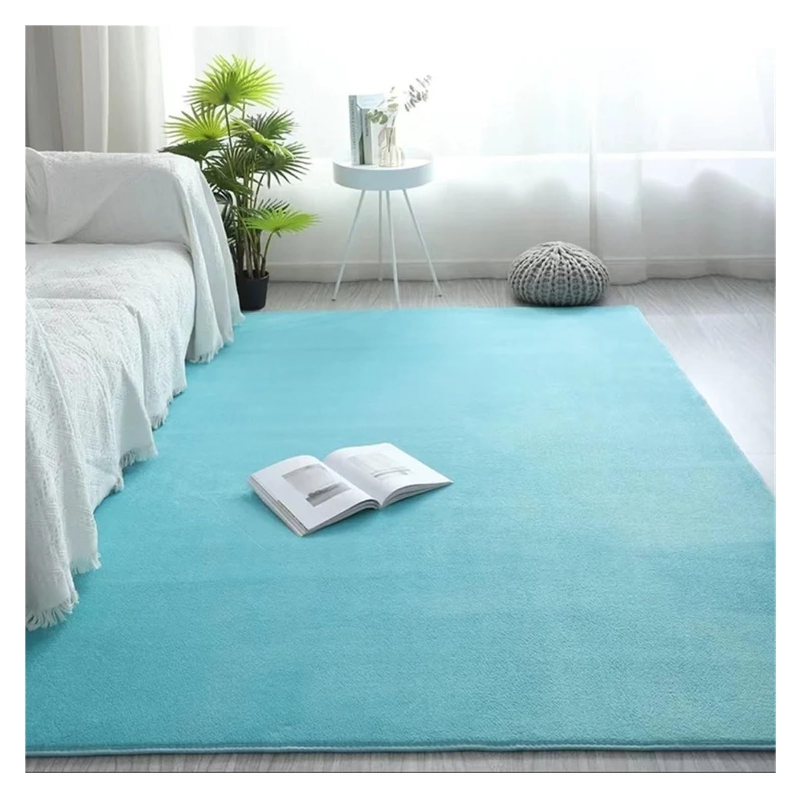 Tapis de sol antidérapant doux et confortable en polaire corail