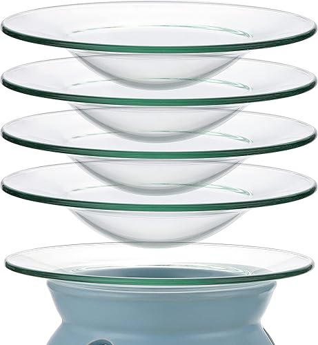 JUXYES Paquete de 5 calentadores de aceite de repuesto para calentador de cera, plato de repuesto para lámpara de terapia de aroma, lámparas