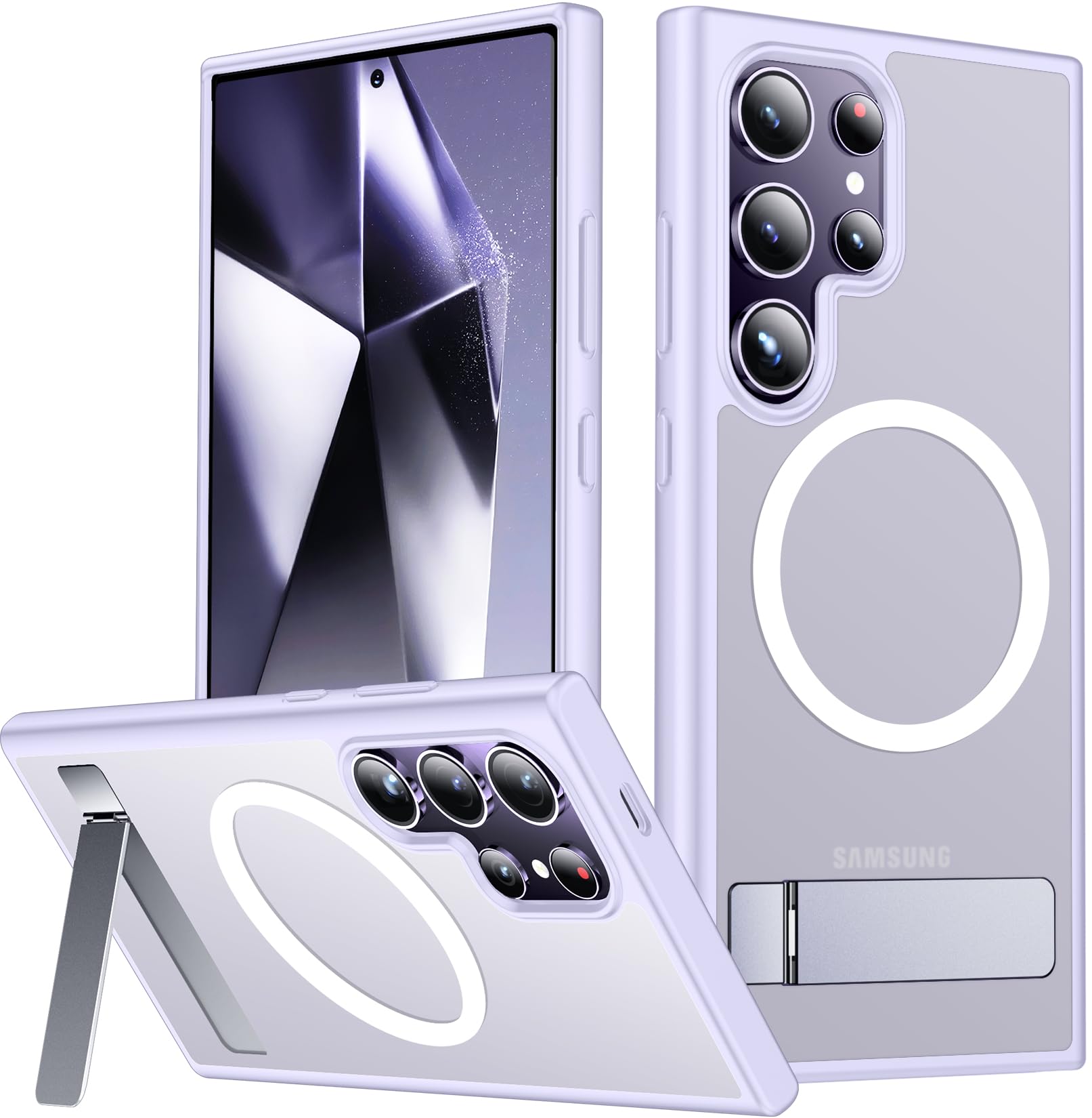 SPIDERCASE for Samsung Galaxy S24 Ultra Case,Built-in Stand,Light Purple