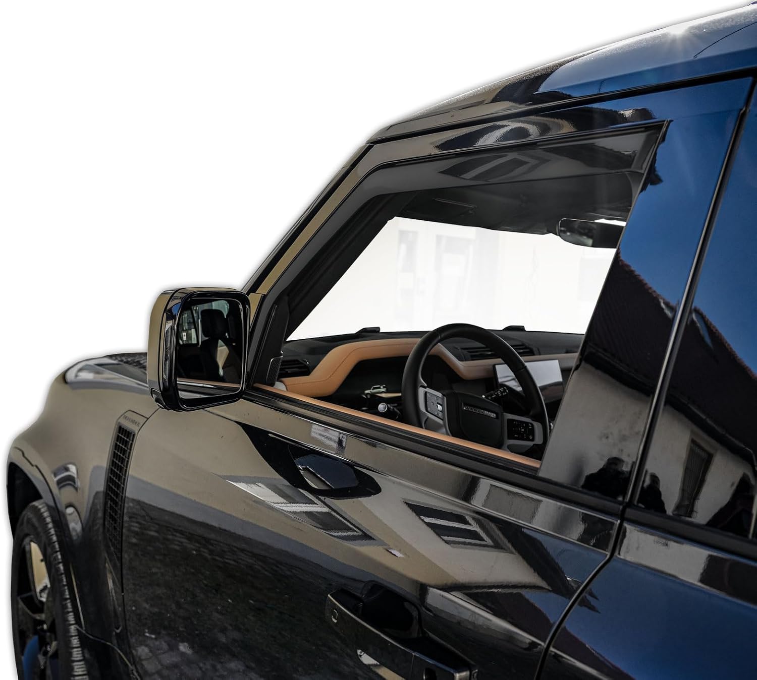 in Channel Rain Guards for Car Windows 2020-2026 Land Rover Defender (110, 130), Durable Window Vent Visors Deflectors, Custom Fit, All Weather 4 pcs.