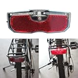 GreceYou Bike Tail Light, Bicycle Rear Reflector Tail Light for Luggage Rack Aluminum Alloy Reflective Taillight, 80mm Screw Mounted/Easy Release (Battery NOT Included)