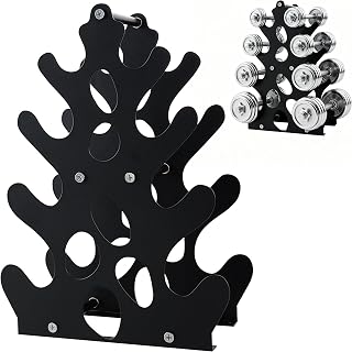 Home Gym Dumbbell Holder - Coral-Inspired A-Frame Rack with Anti-Slip Pads, Built-in Handle, Compact & Space-Saving Design (Dumbbells Not Included)