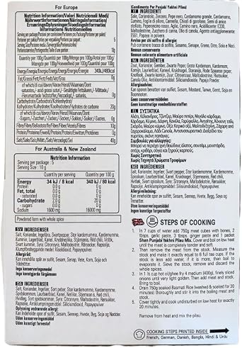 Masala & Powder Bundle with Shan Panjabi Yakhni Pilau Masala Recipe & Seasoning Mix 50g - 4 Pack | Mix For Mild Panjabi Style Meat Pilaf, Suitable For Vegetarians.