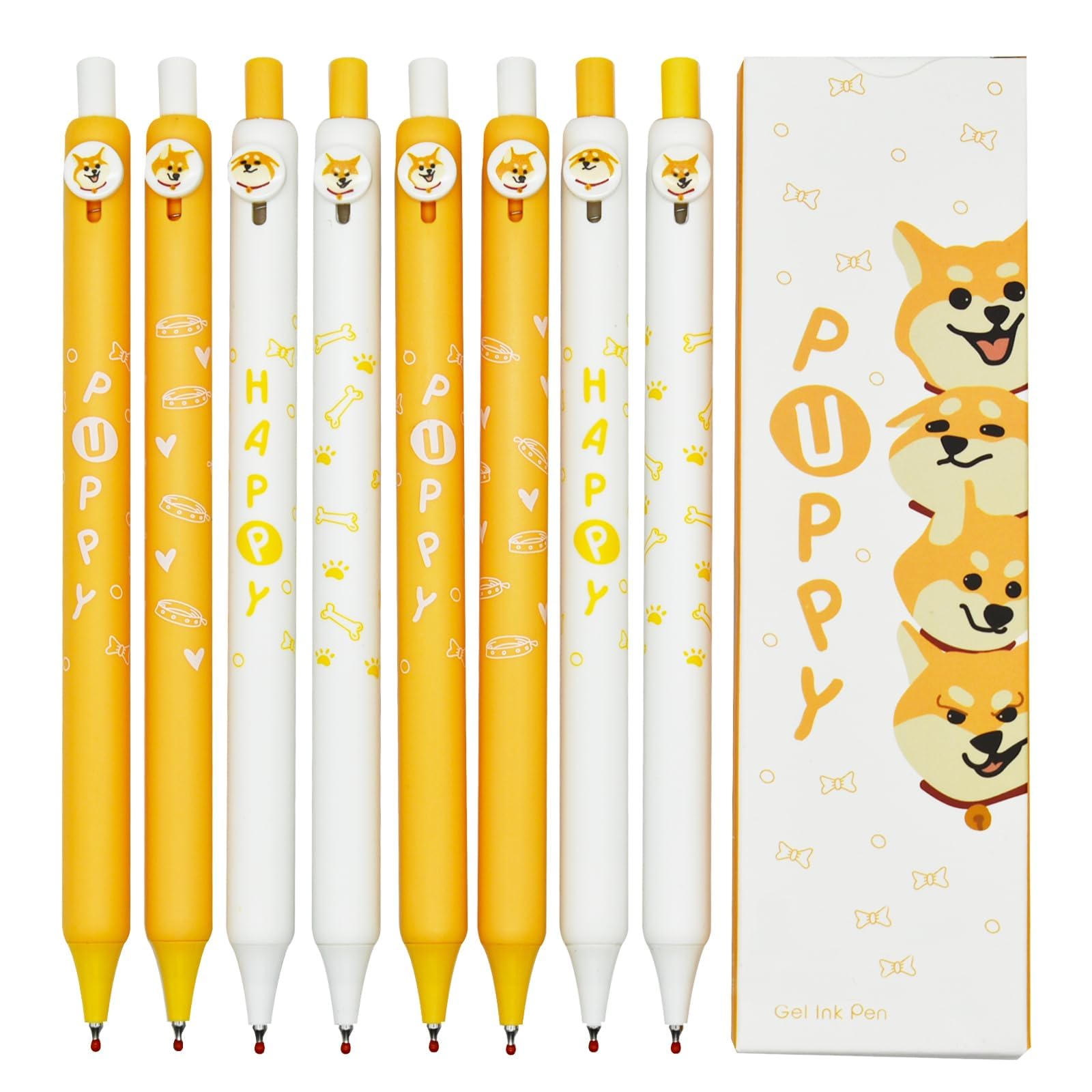 Amazon | Maydahui かわいい 柴犬 犬 ノック式 ボールペン 8本 0.5mm 