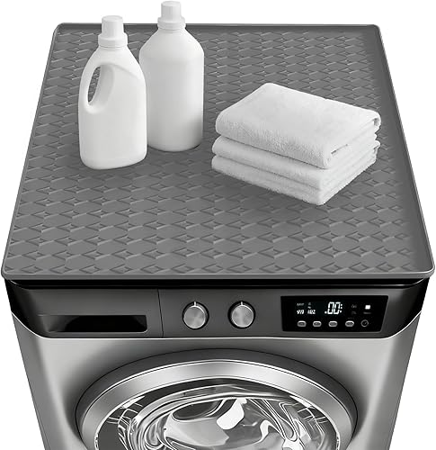 Alfombrilla protectora superior para lavadora y secadora, 1 unidad, almohadilla de silicona de 25.6 x 23.6 pulgadas, antideslizante, resistente,