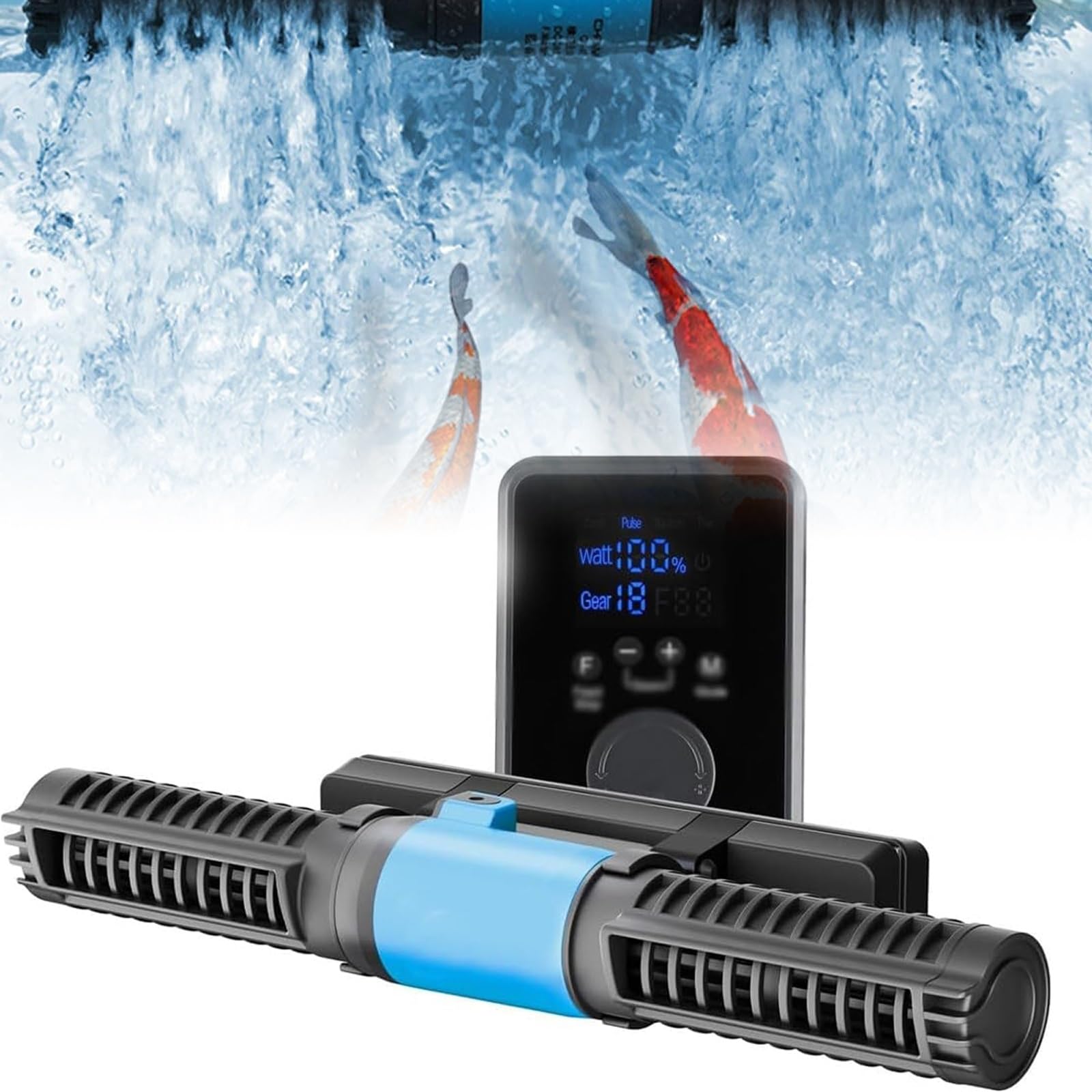 FHRKA Aquarium Wave Maker, Mini Surf Blow Circulation Pump for Fish Tank Cleaning, Magnetic DC 24V Aquarium Powerhead (55W)