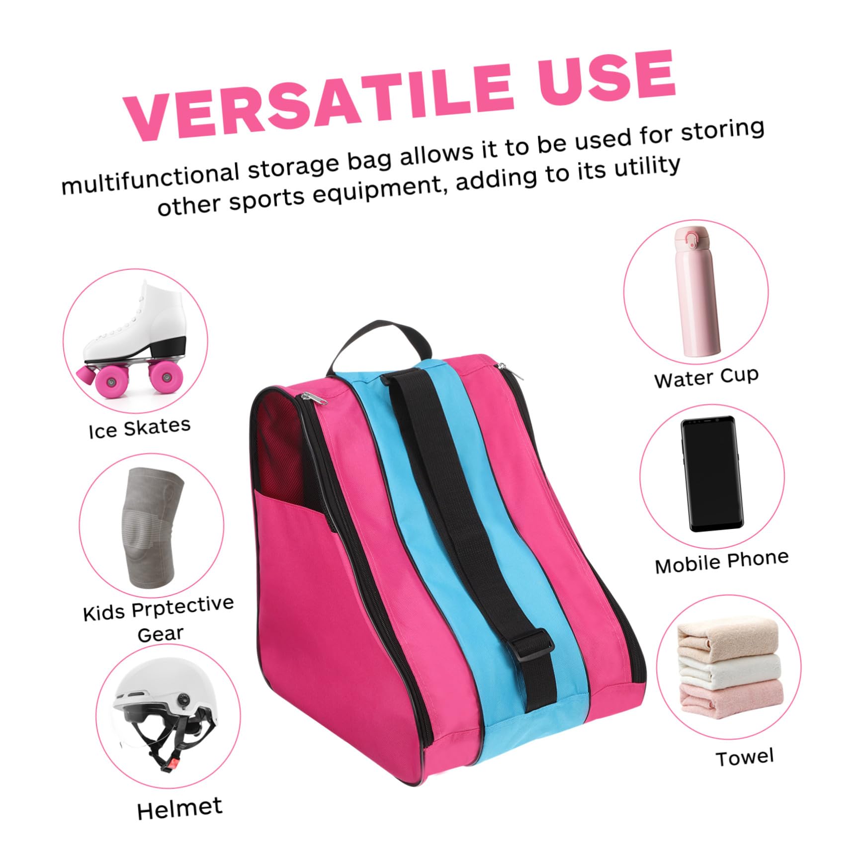Abaodam Rollschuhtasche Für Junge Mädchen Dreieckige Schlittschuhtasche Zum Tragen Von Rollschuhen Und Schutzausrüstung Für Sicheren Transport