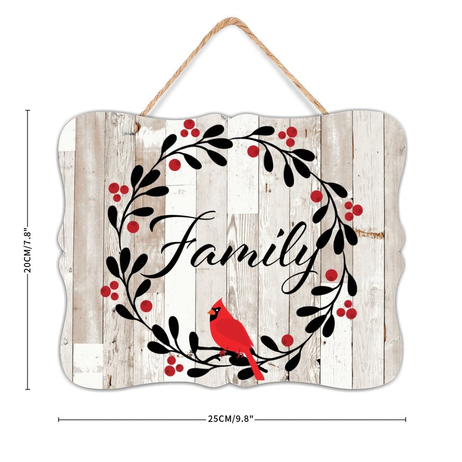 Targa in legno con scritta Family Makes This House A Home in legno, decorazione primitiva in legno, per cucina, sala da pranzo, 20 x 25 cm