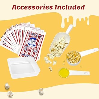 Popcorn Popper Machine-4 OZ Vintage Professional Popcorn Maker Theater Style with Nonstick Kettle Warming Light and Serving Scoop. (Red)