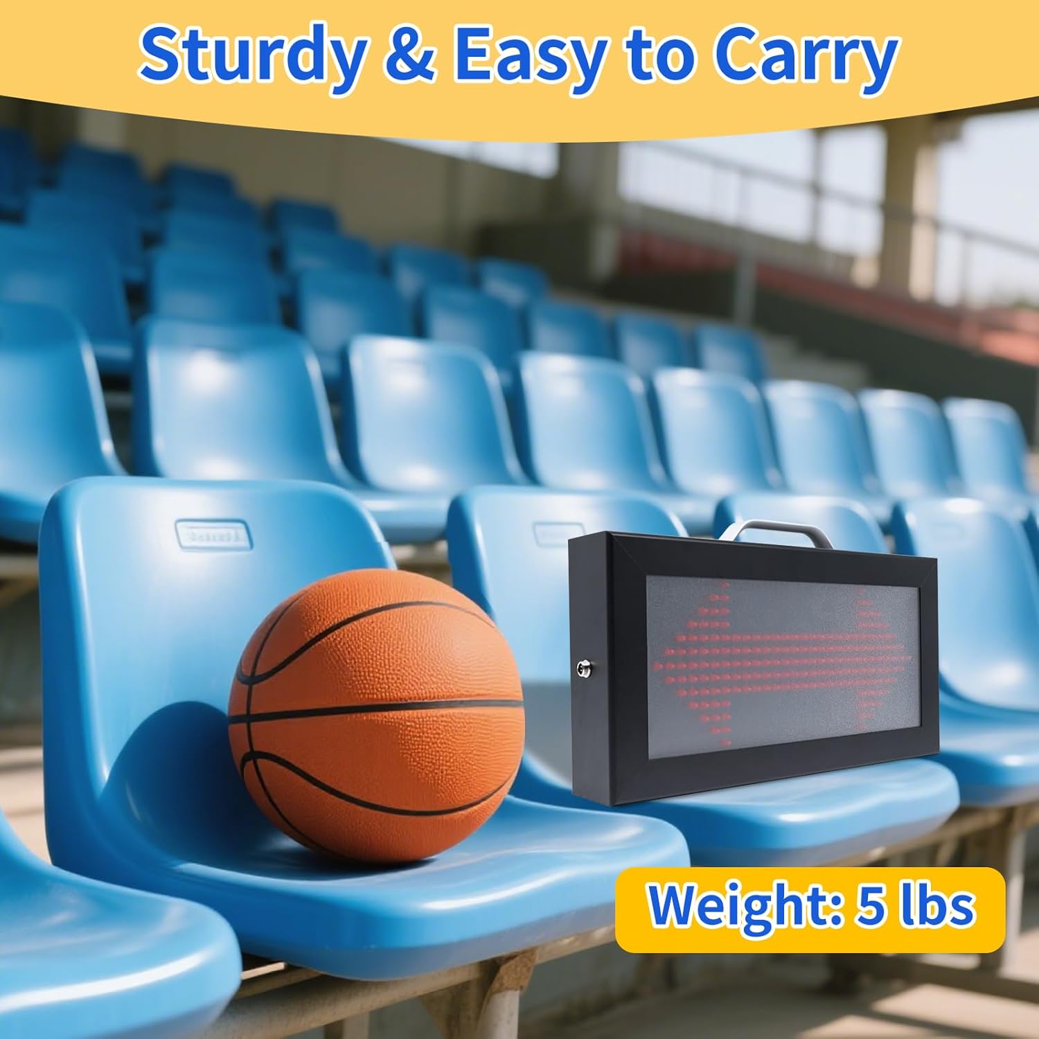 YZ LED Basketball Possession Indicator with Aluminum Frame,Portable Possession Arrow Basketball for Referees,Sports Electronic Equipment with Toggle Switch for Sports