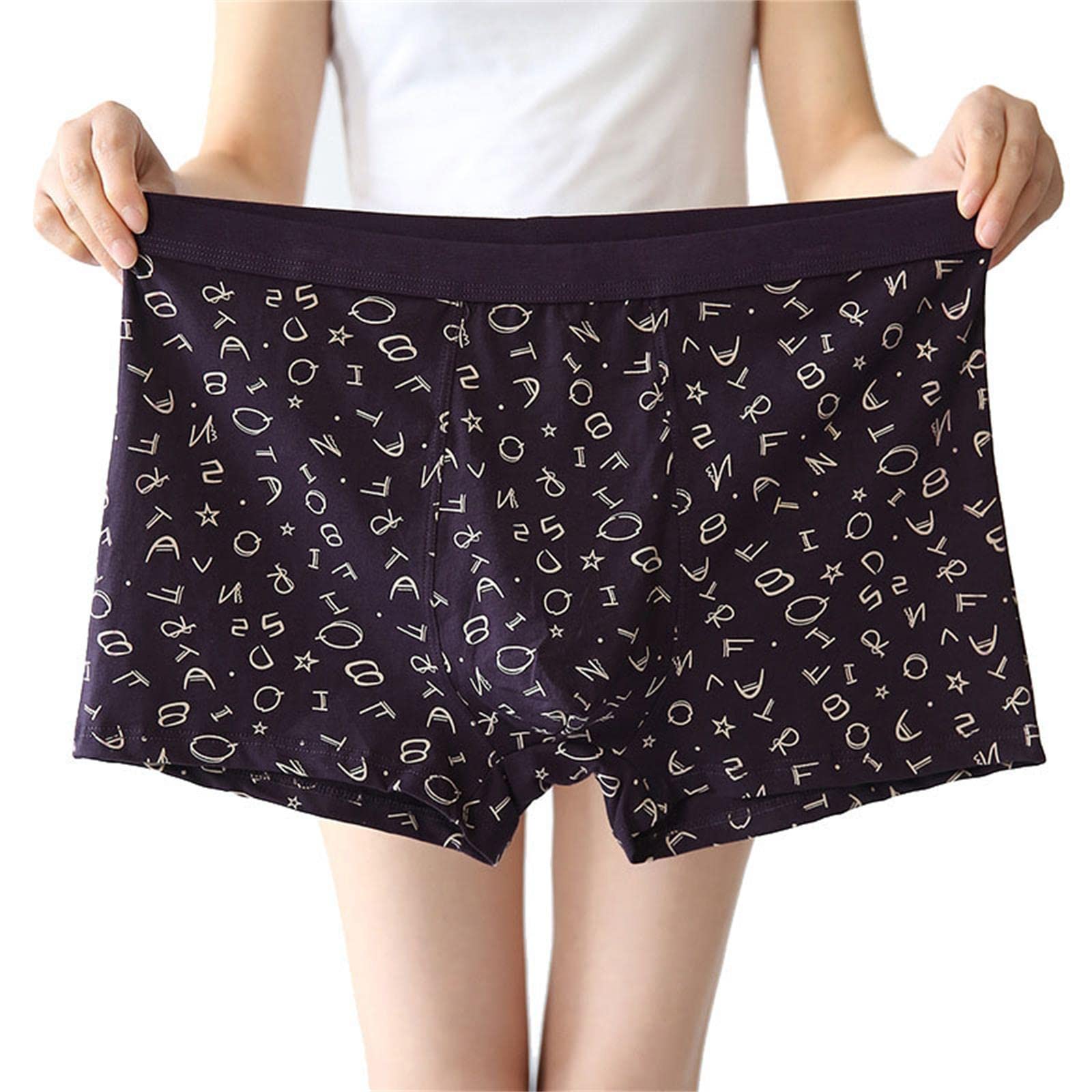 Bokserki męskie plus size Męska Bokser Bawełniana Drukowana Luźna Bielizna Duży Rozmiar Xl-7Xl 3 Paczki